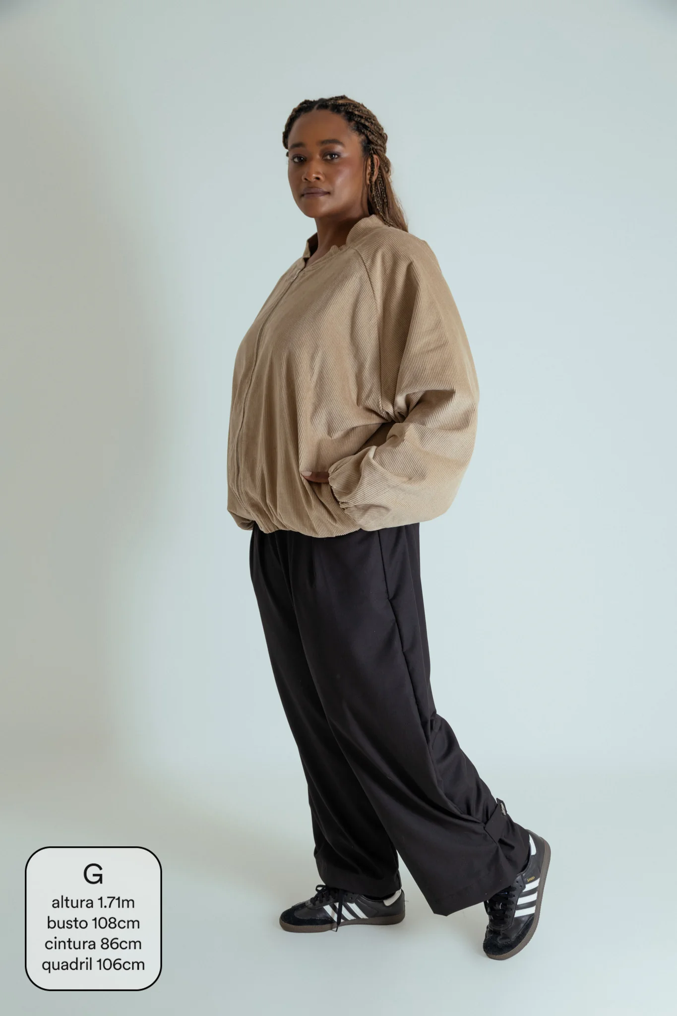 jaqueta bomber canelada oversized - Image 5