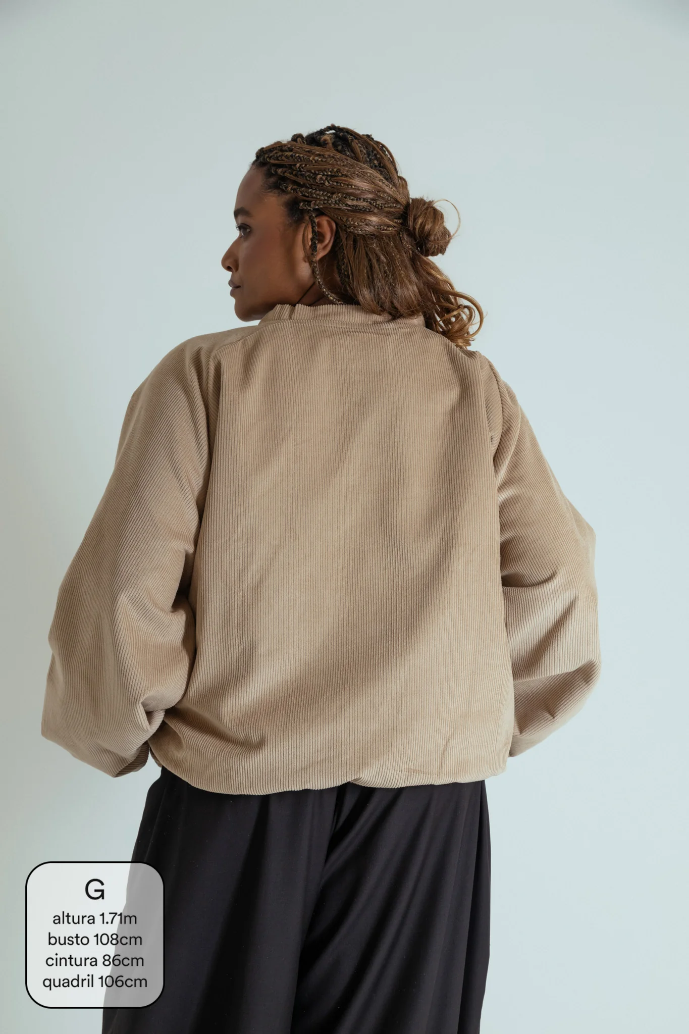 jaqueta bomber canelada oversized - Image 7