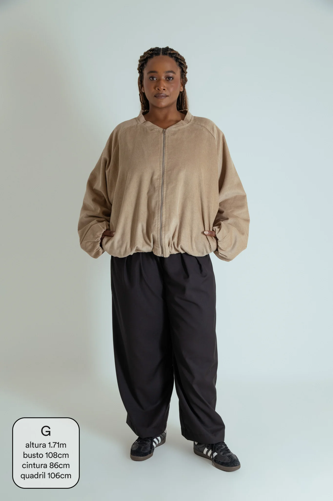 jaqueta bomber canelada oversized - Image 9