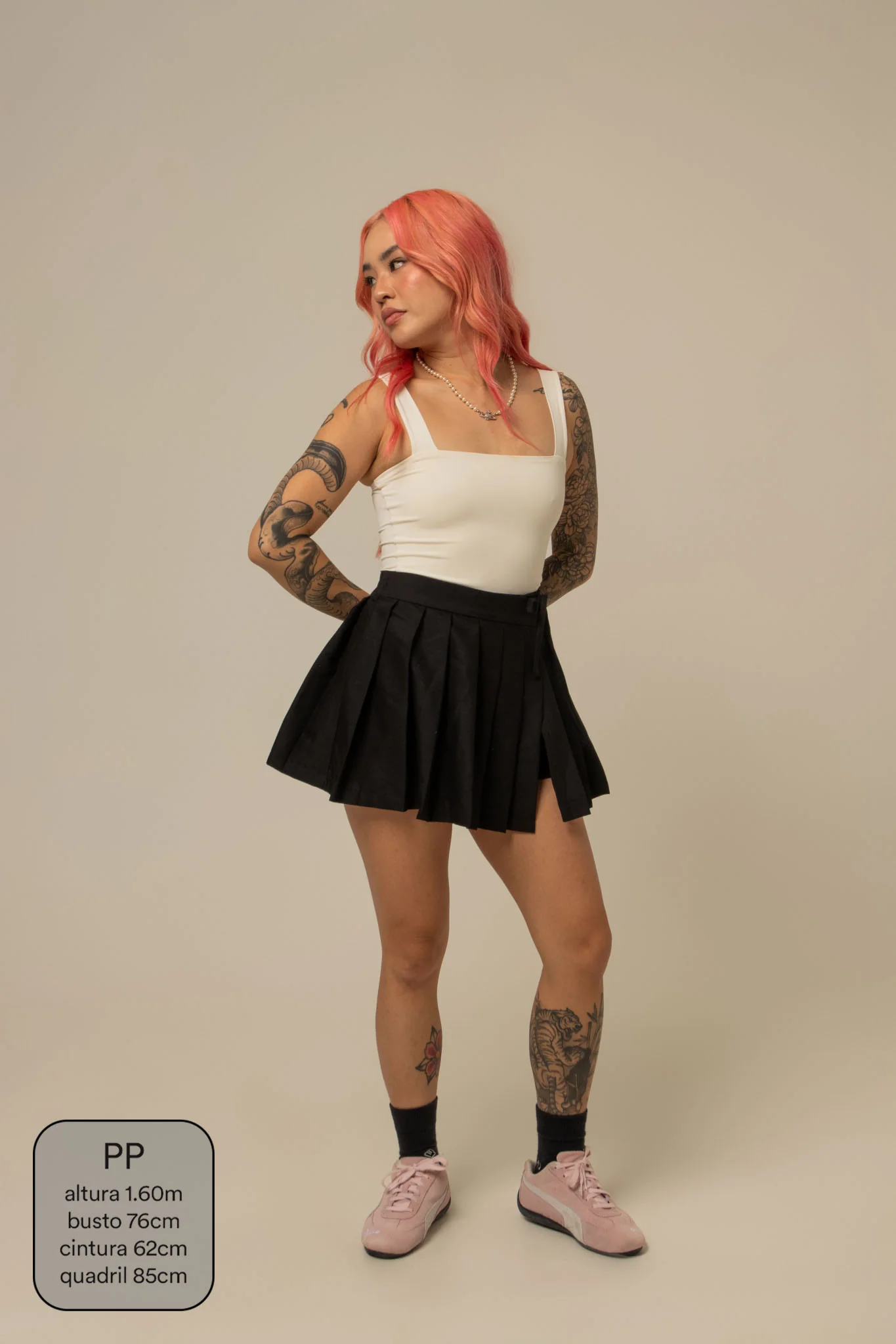mini saia shorts plissada chefa - Image 19
