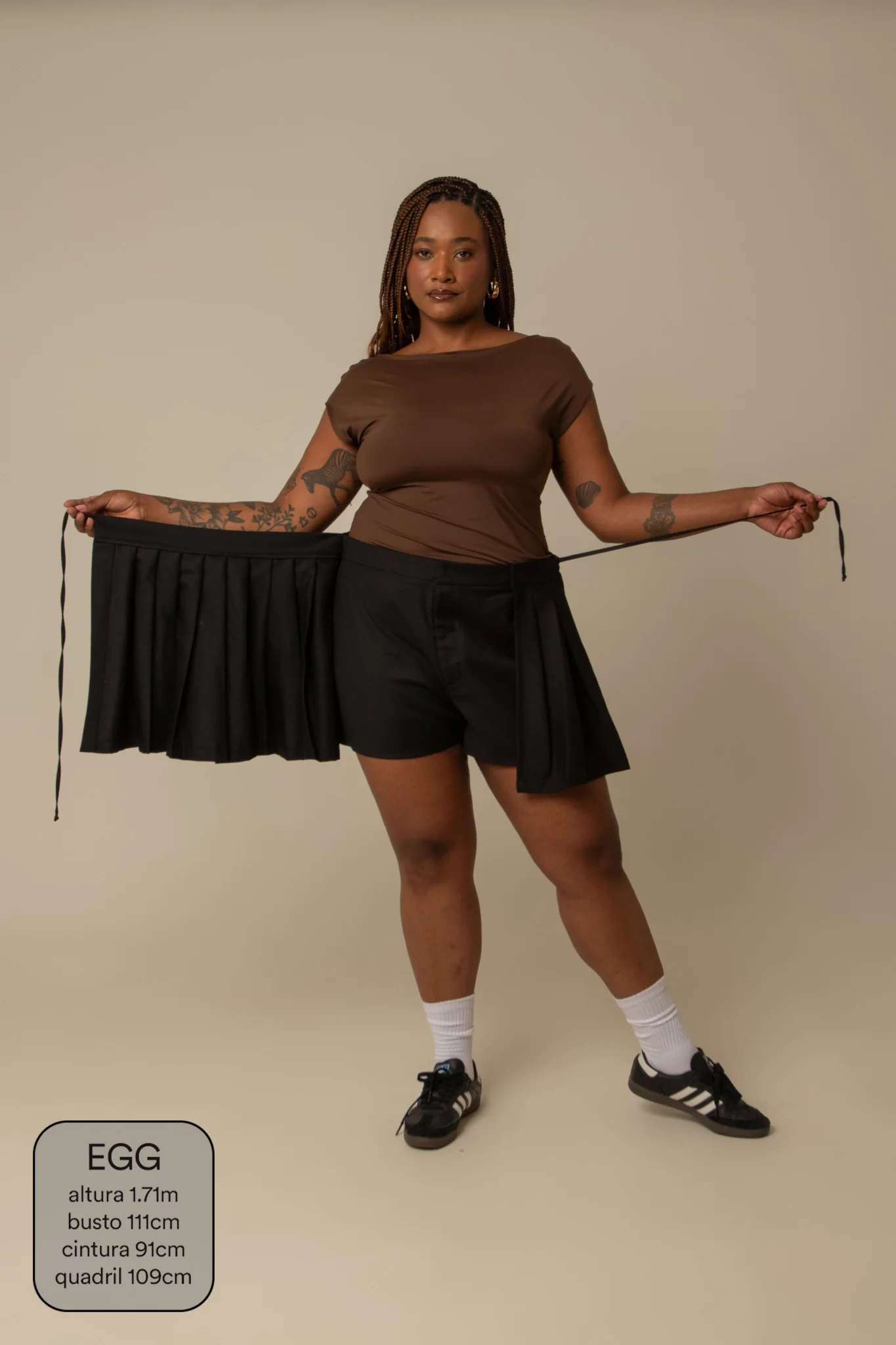 mini saia shorts plissada chefa - Image 37