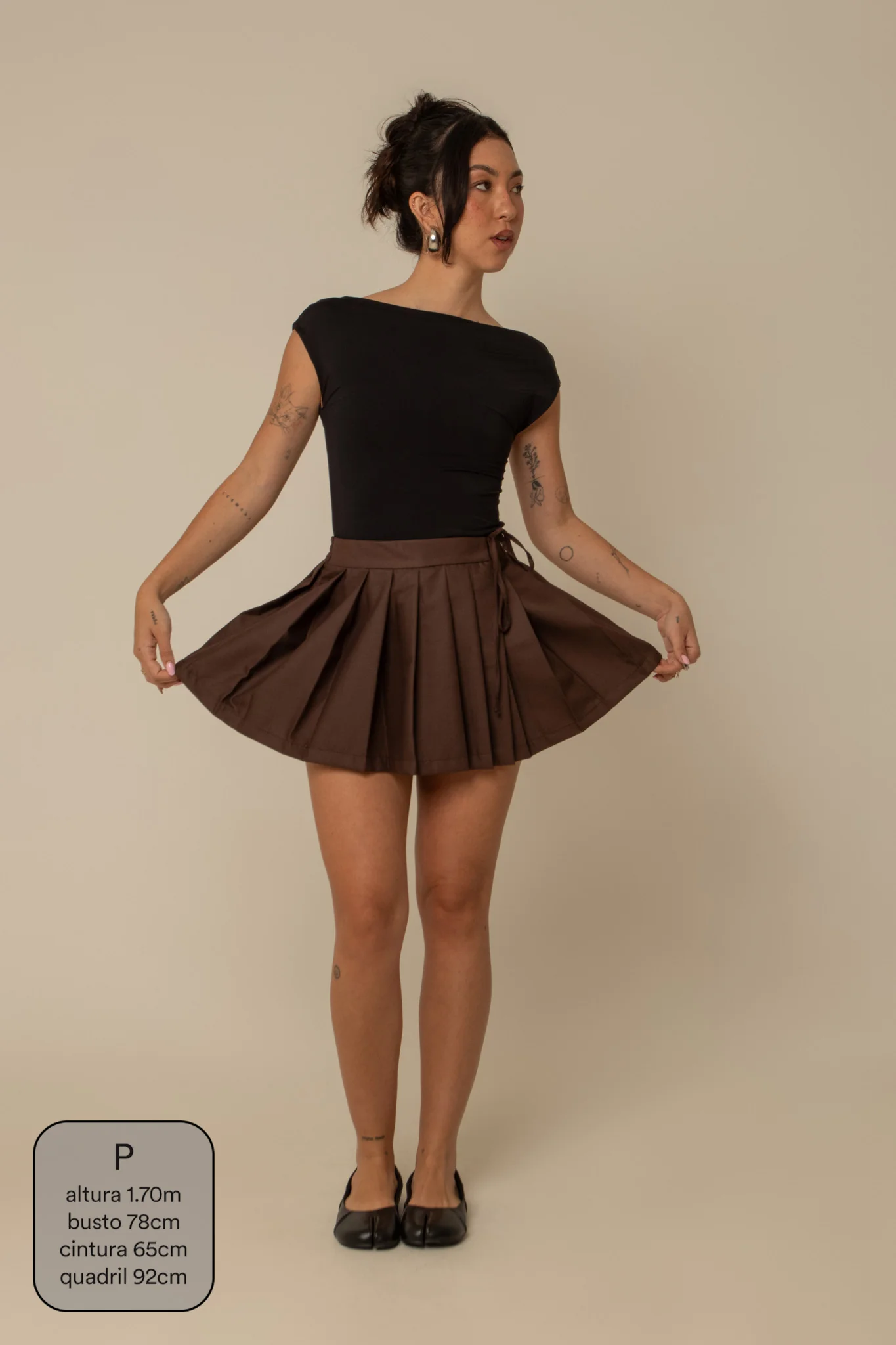 mini saia shorts plissada chefa - Image 4