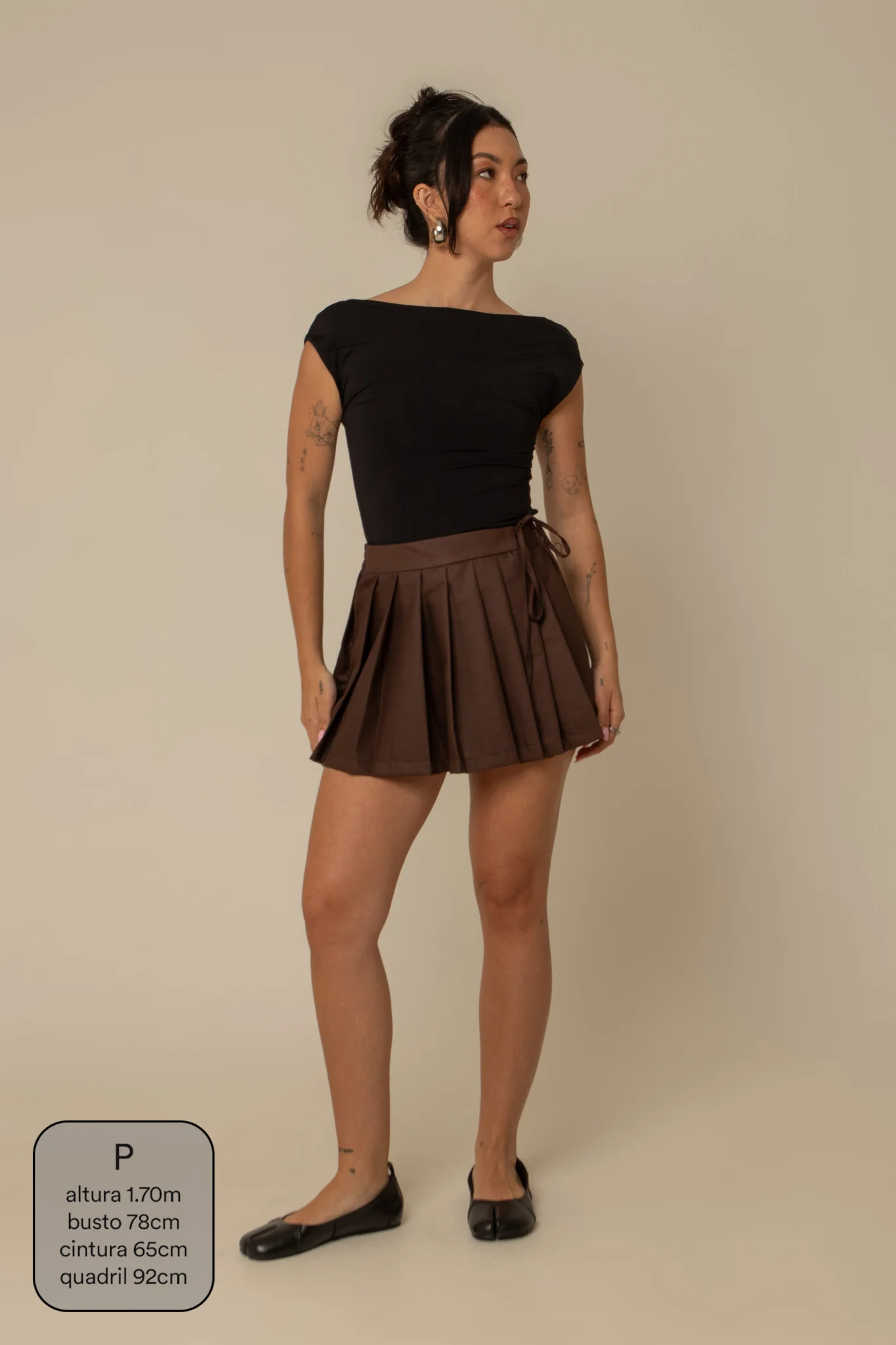 mini saia shorts plissada chefa - Image 42
