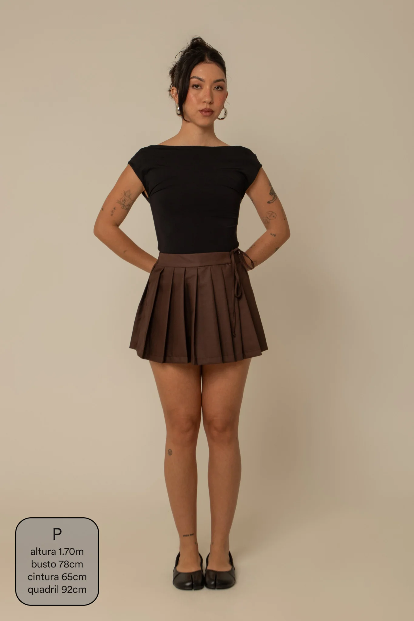 mini saia shorts plissada chefa - Image 43