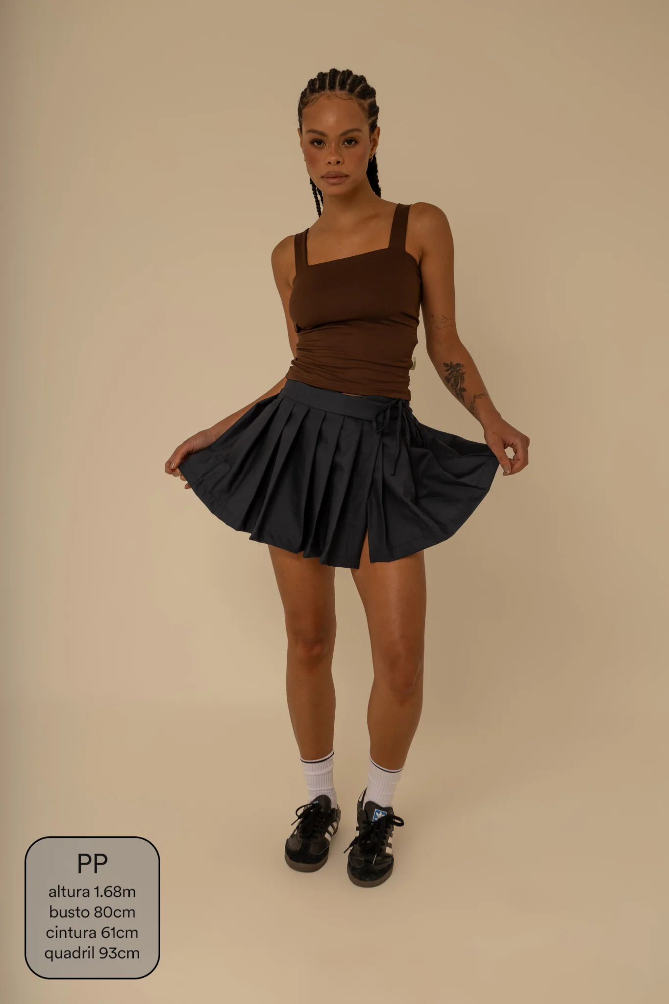 mini saia shorts plissada chefa - Image 5