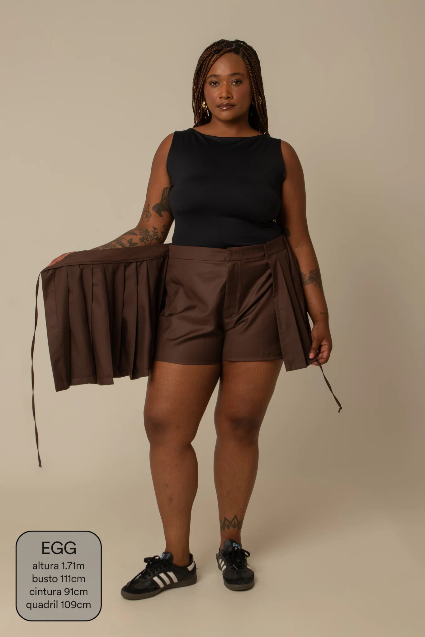 mini saia shorts plissada chefa - Image 52