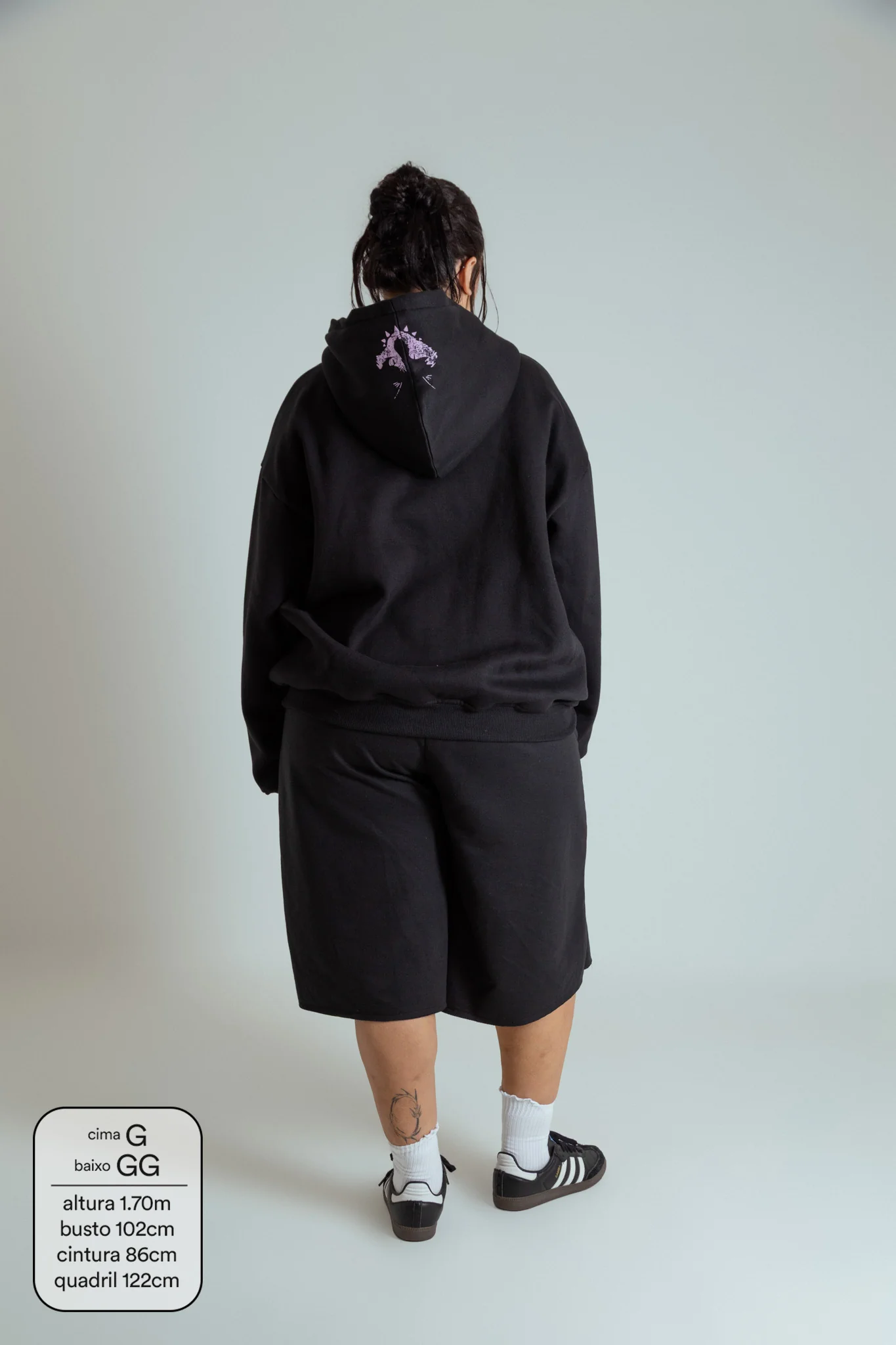 moletom estampado com zíper e capuz oversized LUV - Image 10
