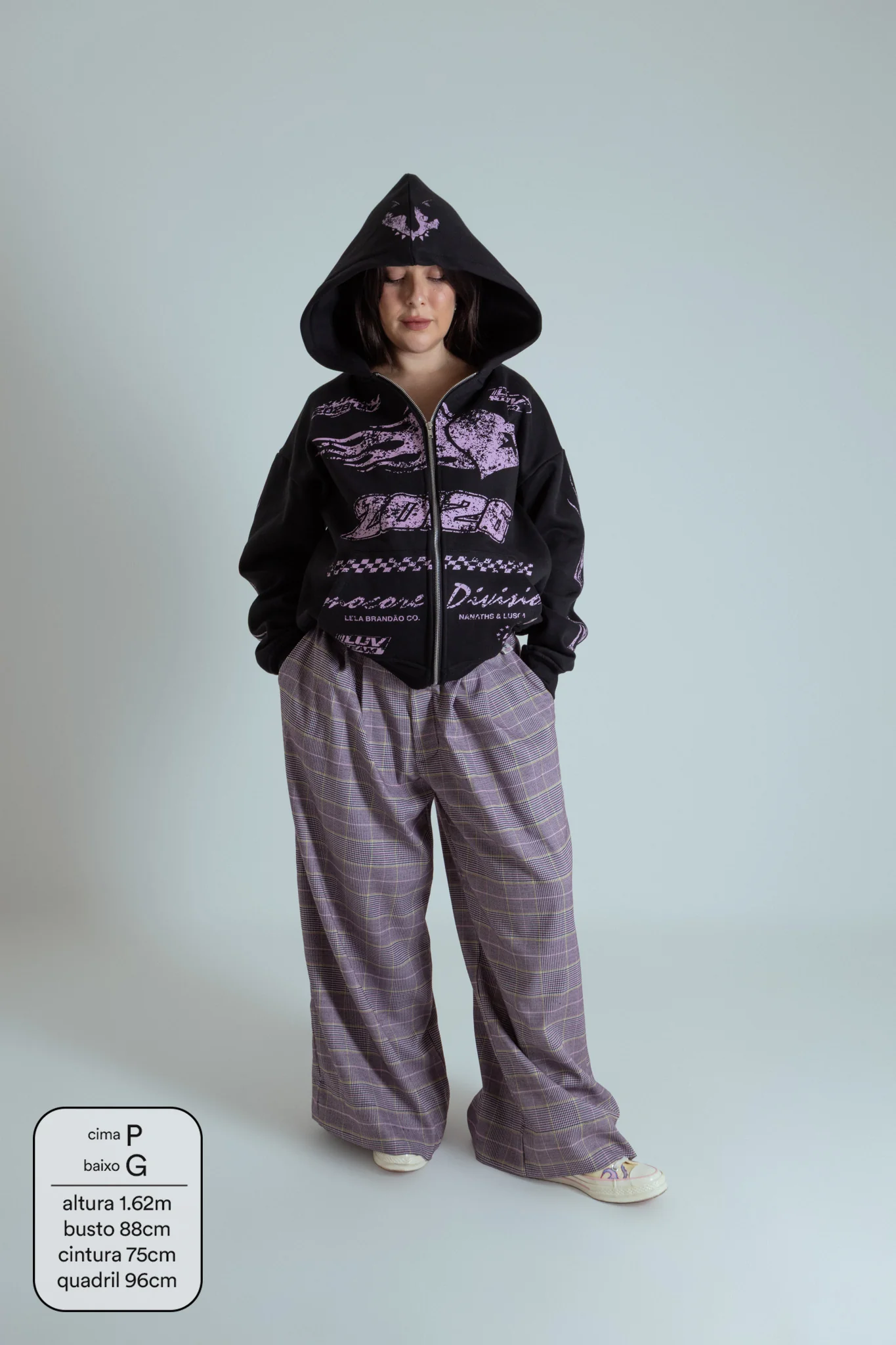 moletom estampado com zíper e capuz oversized LUV - Image 20