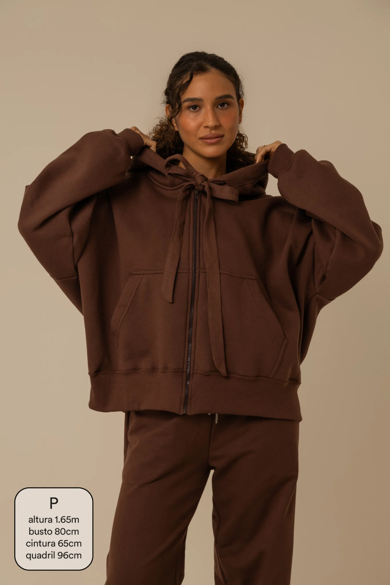 moletom laço cozy | moletom oversized feminino com capuz e zíper - Image 12