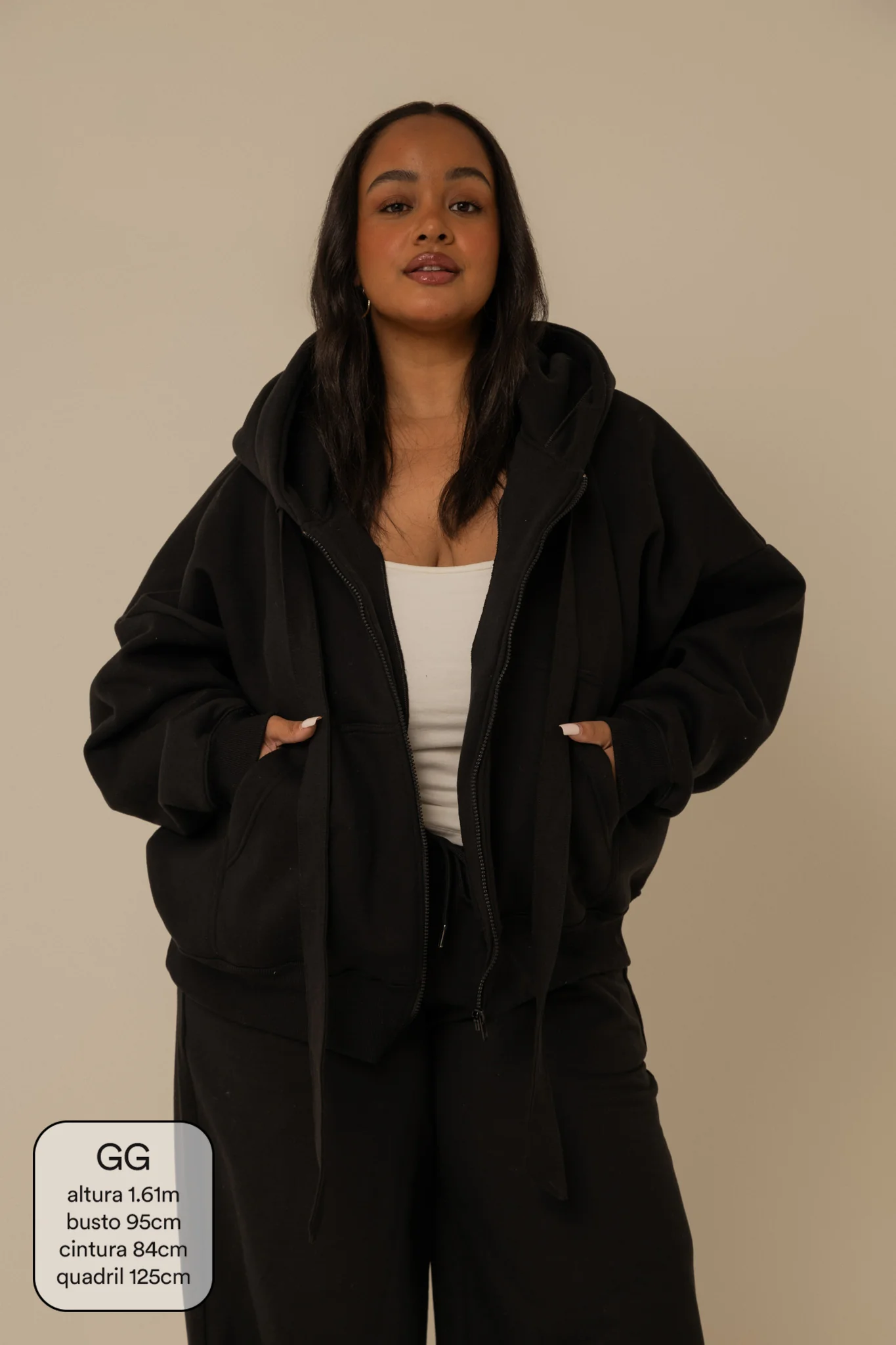 moletom laço cozy | moletom oversized feminino com capuz e zíper - Image 13