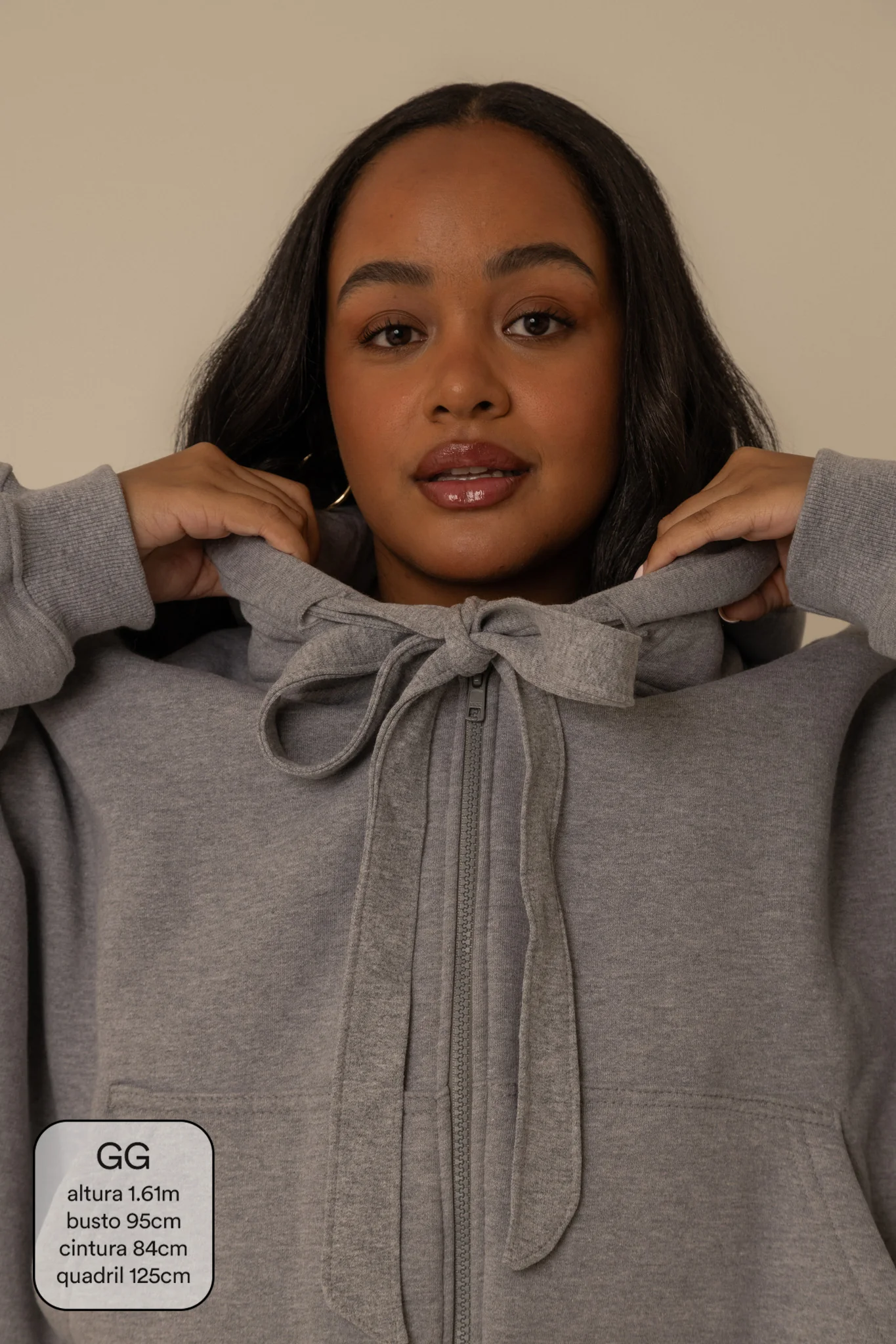 moletom laço cozy | moletom oversized feminino com capuz e zíper - Image 14