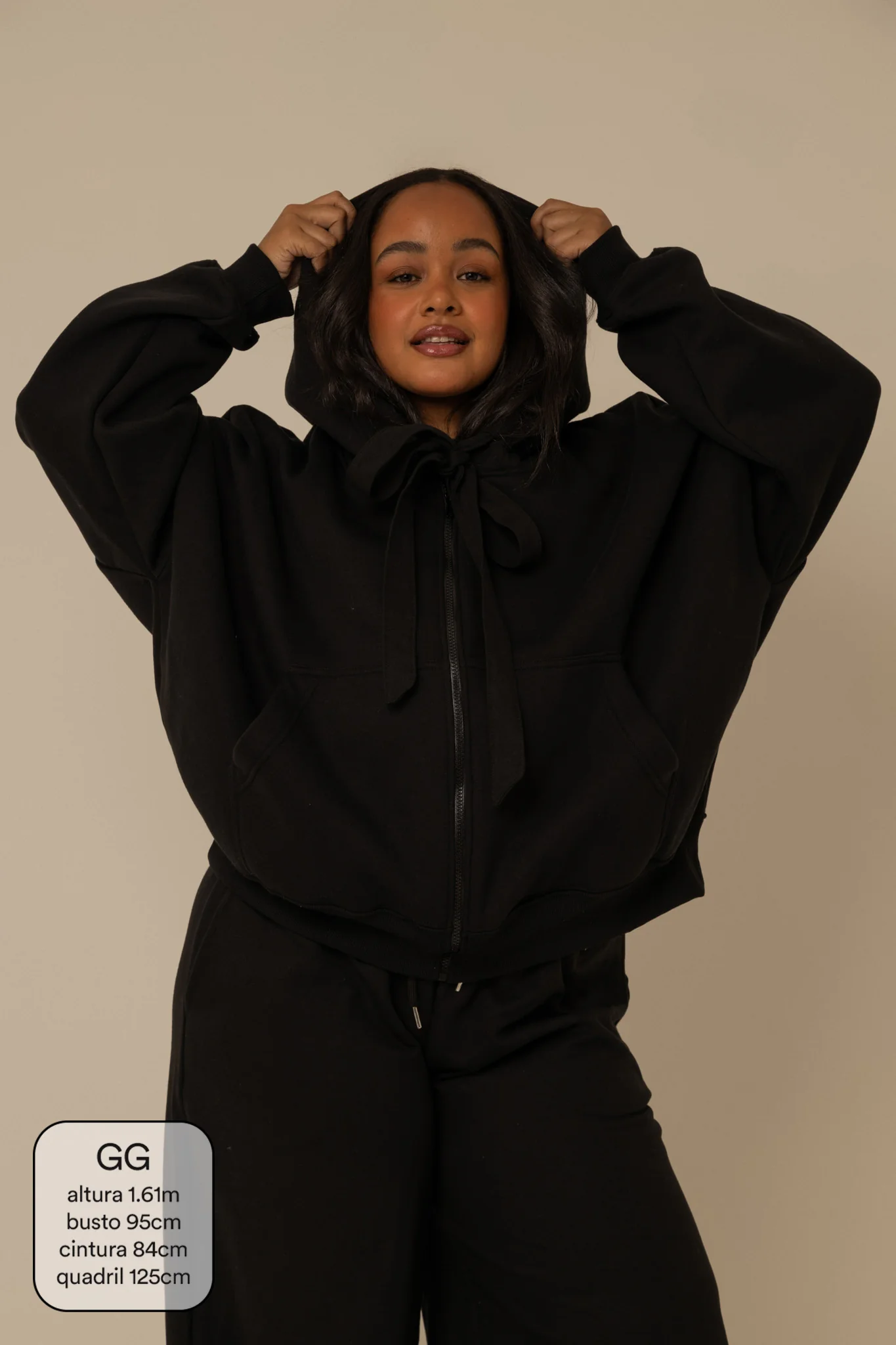 moletom laço cozy | moletom oversized feminino com capuz e zíper - Image 20