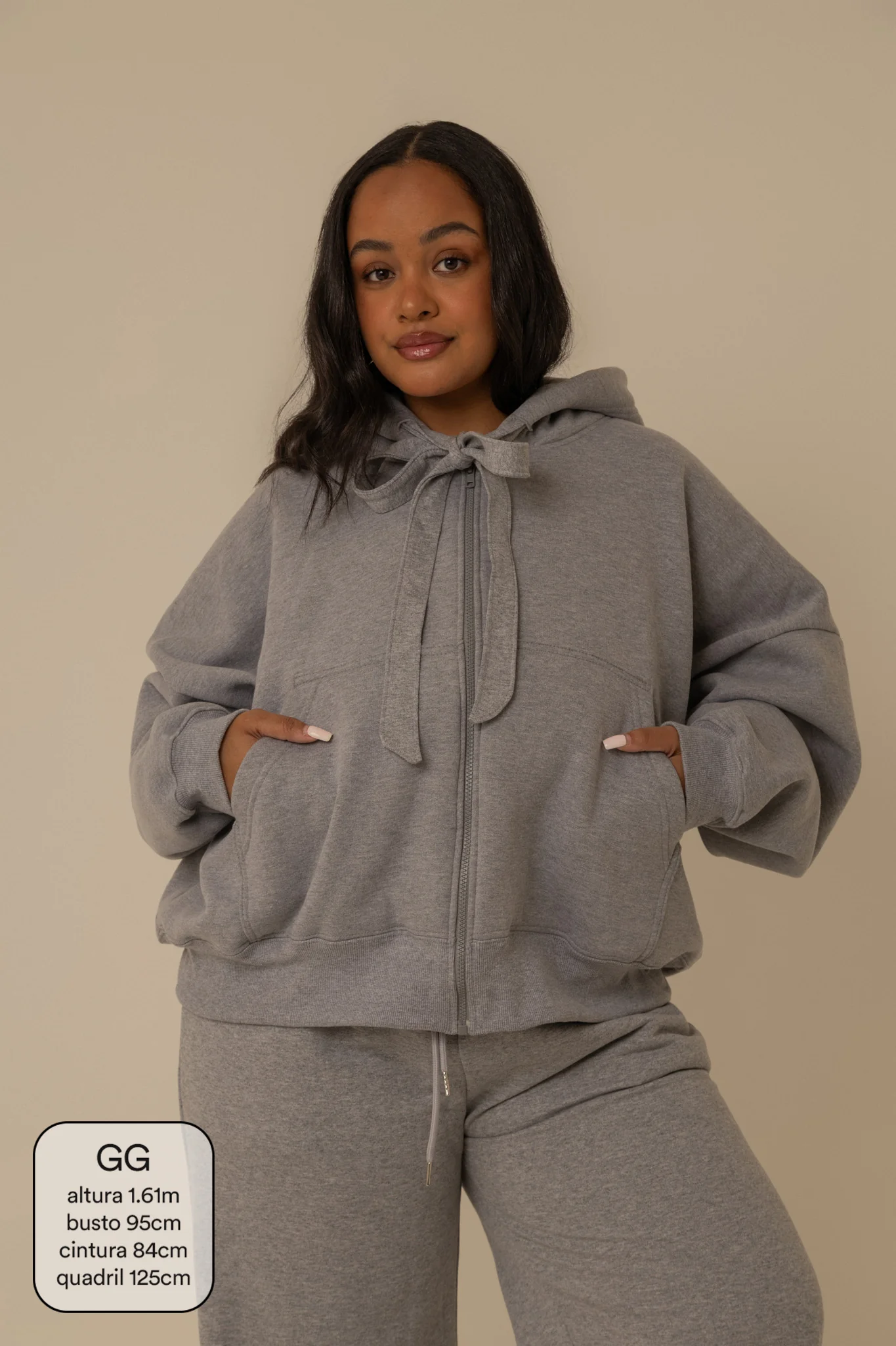 moletom laço cozy | moletom oversized feminino com capuz e zíper - Image 28