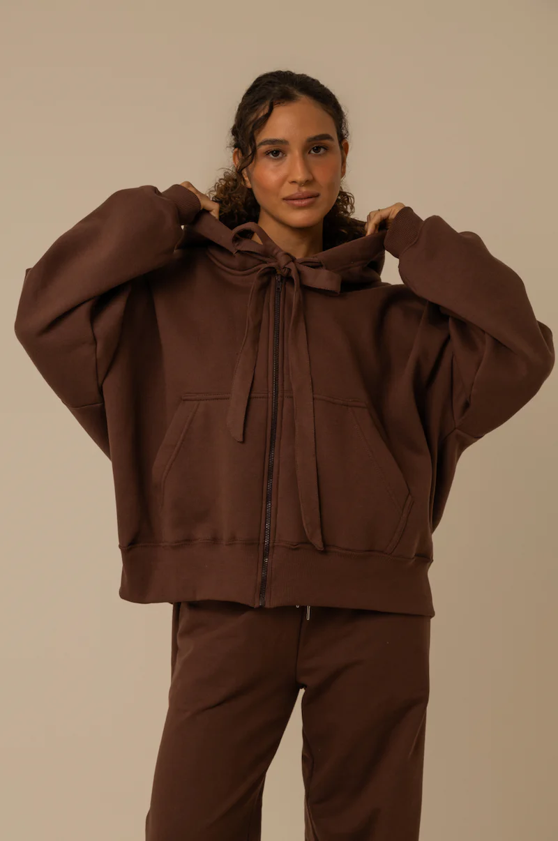 moletom laço cozy | moletom oversized feminino com capuz e zíper - Image 3
