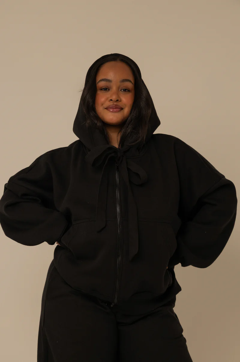 moletom laço cozy | moletom oversized feminino com capuz e zíper - Image 4