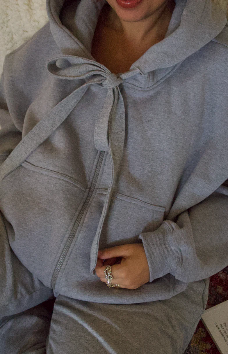 moletom laço cozy | moletom oversized feminino com capuz e zíper - Image 6