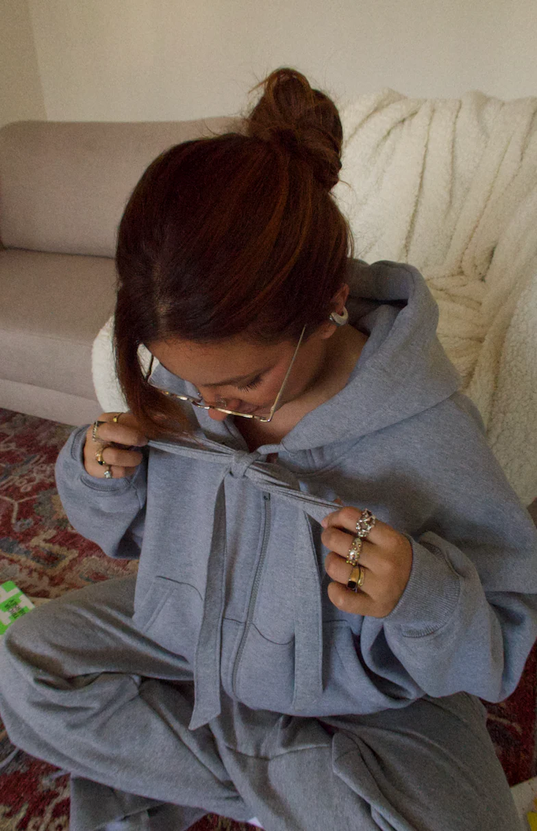 moletom laço cozy | moletom oversized feminino com capuz e zíper - Image 7