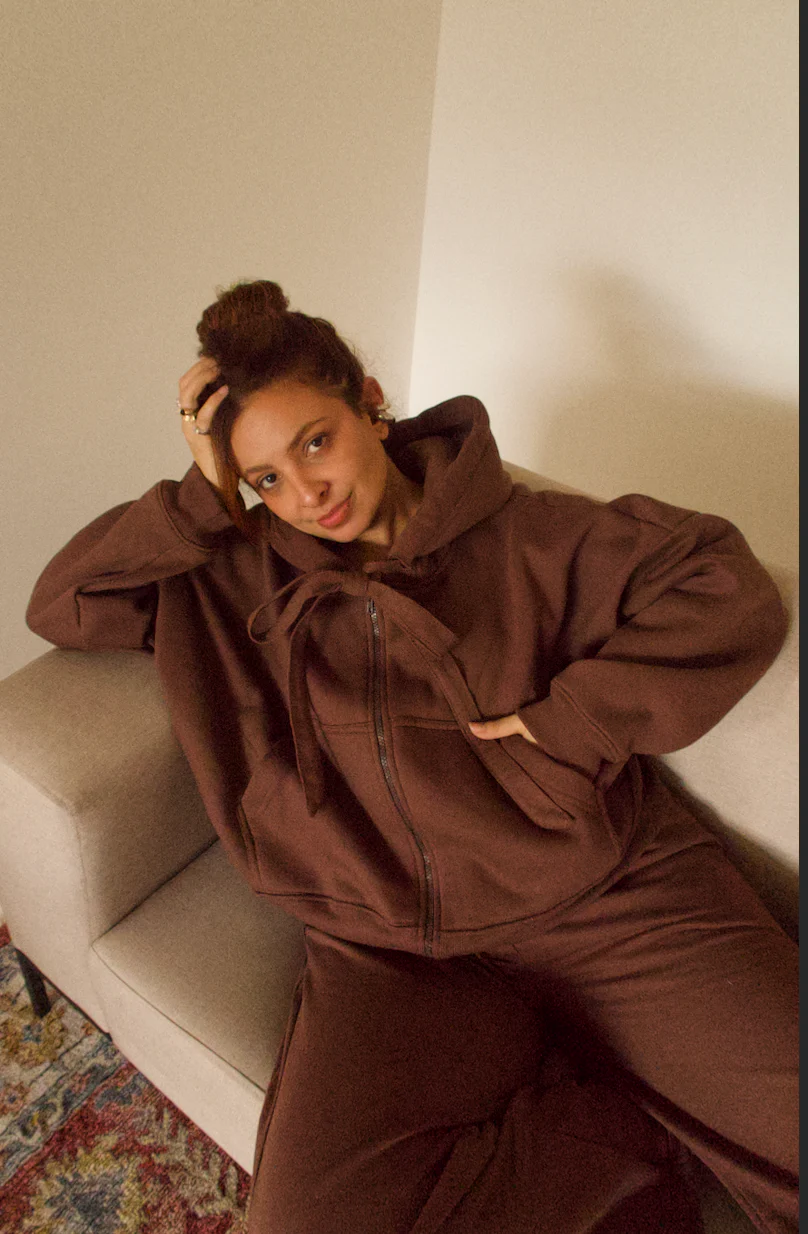 moletom laço cozy | moletom oversized feminino com capuz e zíper - Image 9