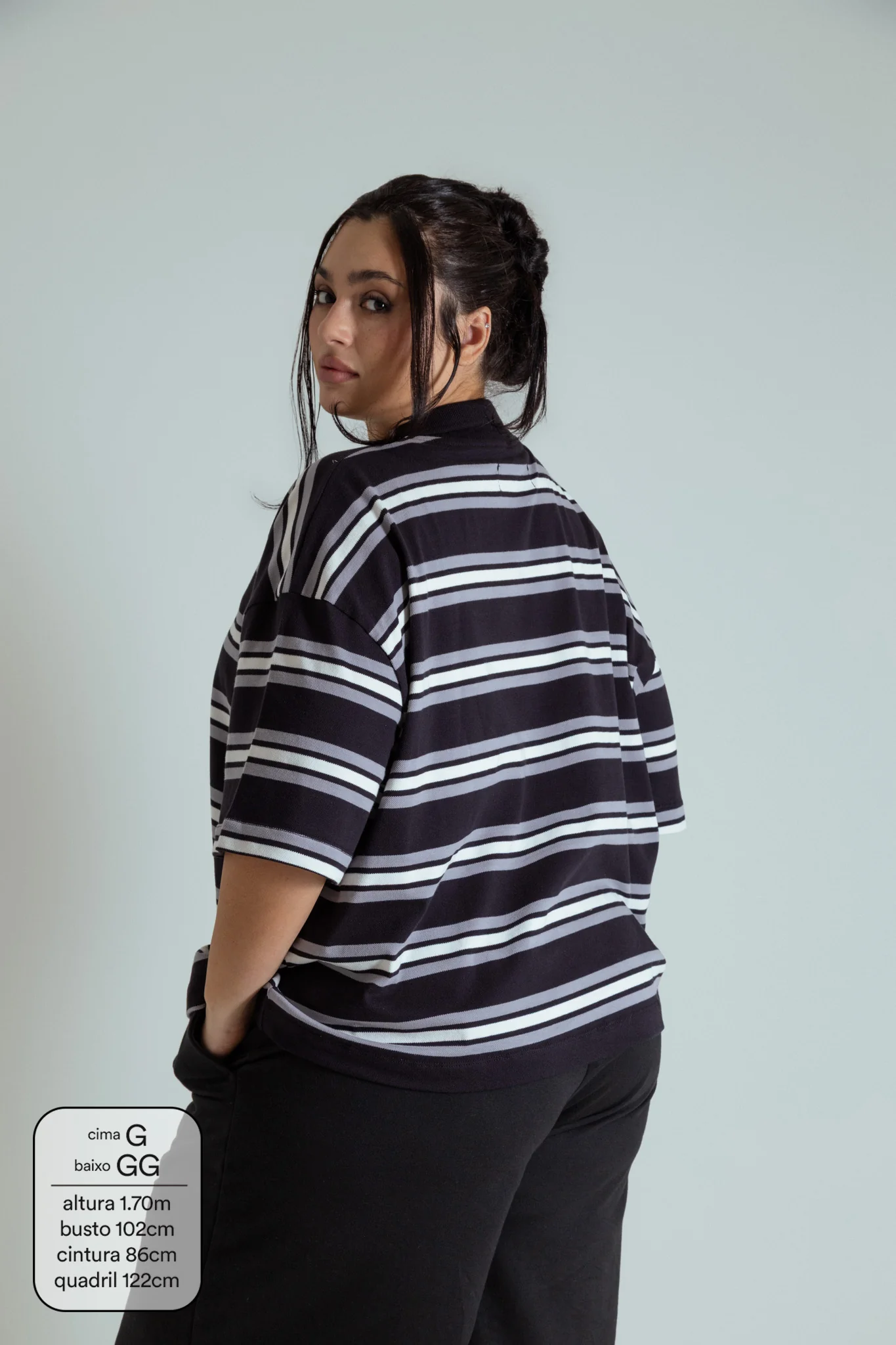 polo listrada oversized manga curta luv - Image 11