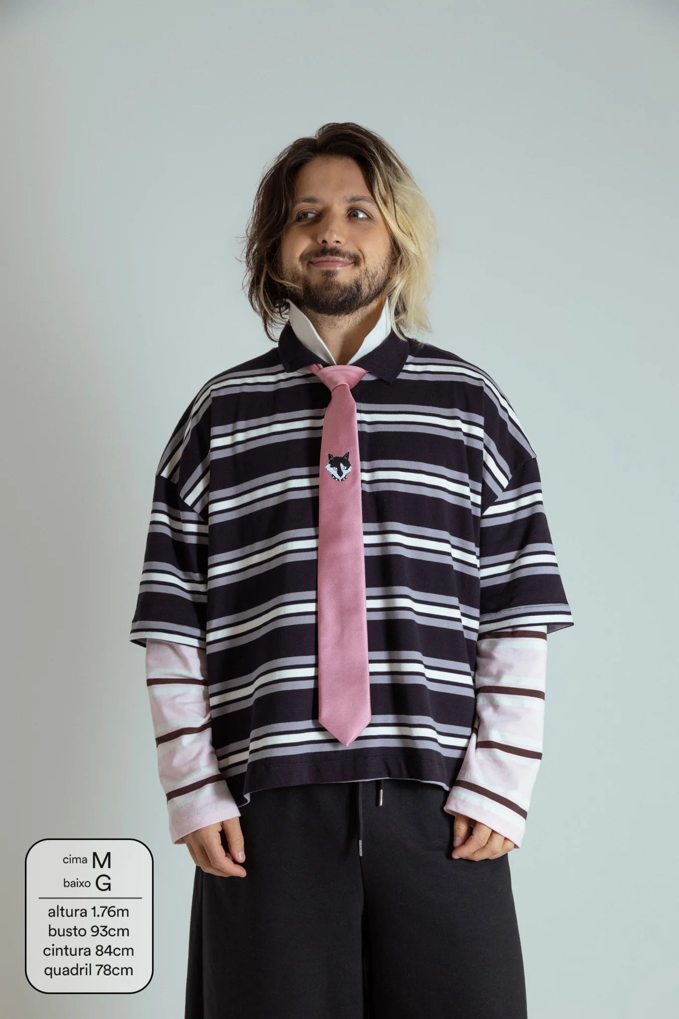 polo listrada oversized manga curta luv - Image 13