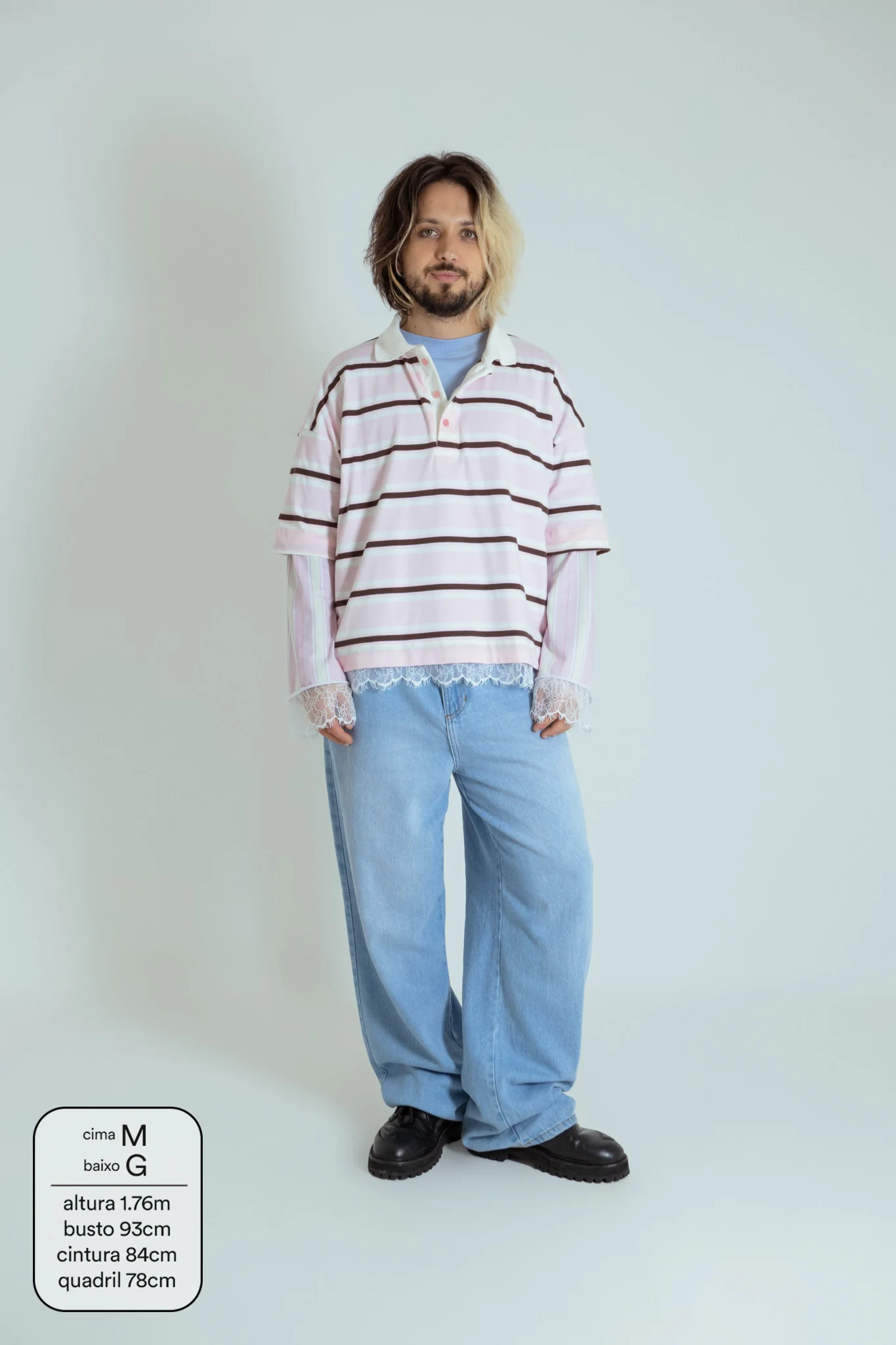 polo listrada oversized manga curta luv - Image 19