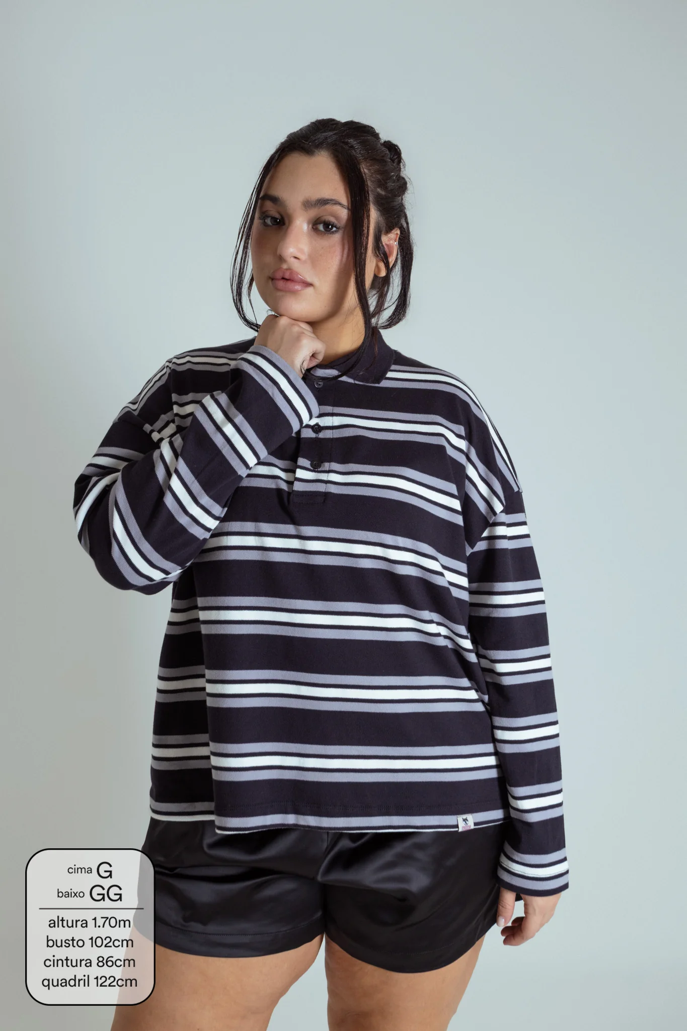 polo listrada oversized manga longa luv - Image 10