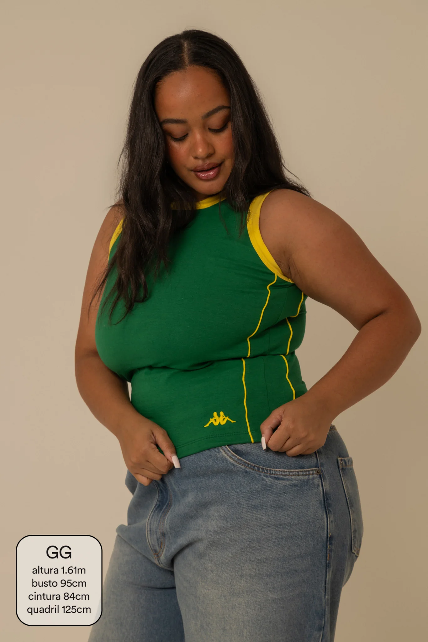 regata verde e amarela lela & kappa | regata feminina cores do brasil - Image 10