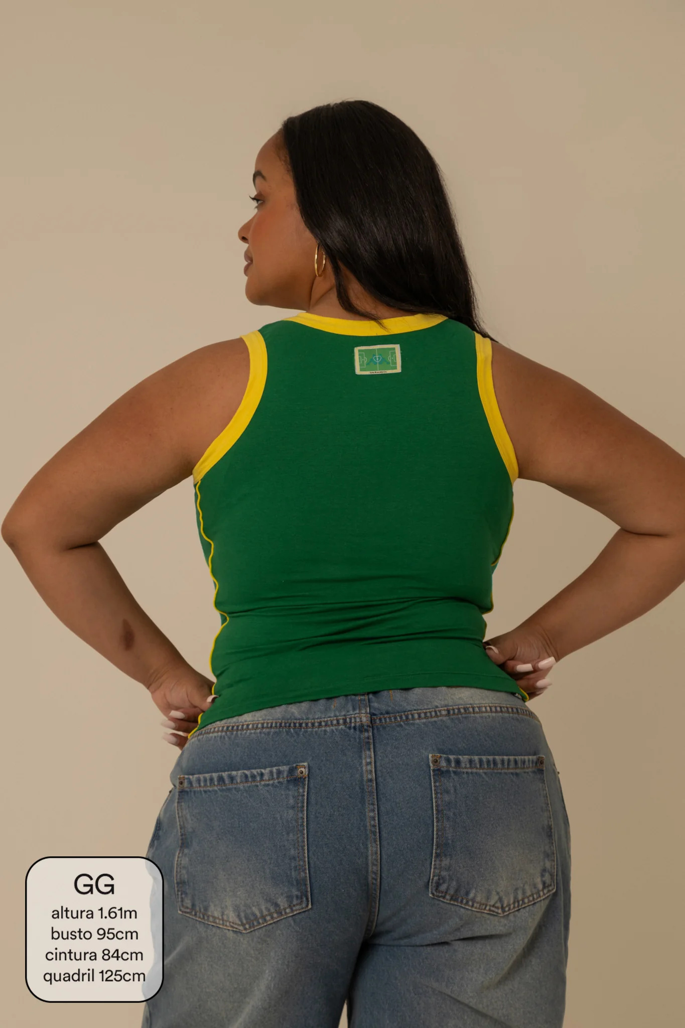 regata verde e amarela lela & kappa | regata feminina cores do brasil - Image 12