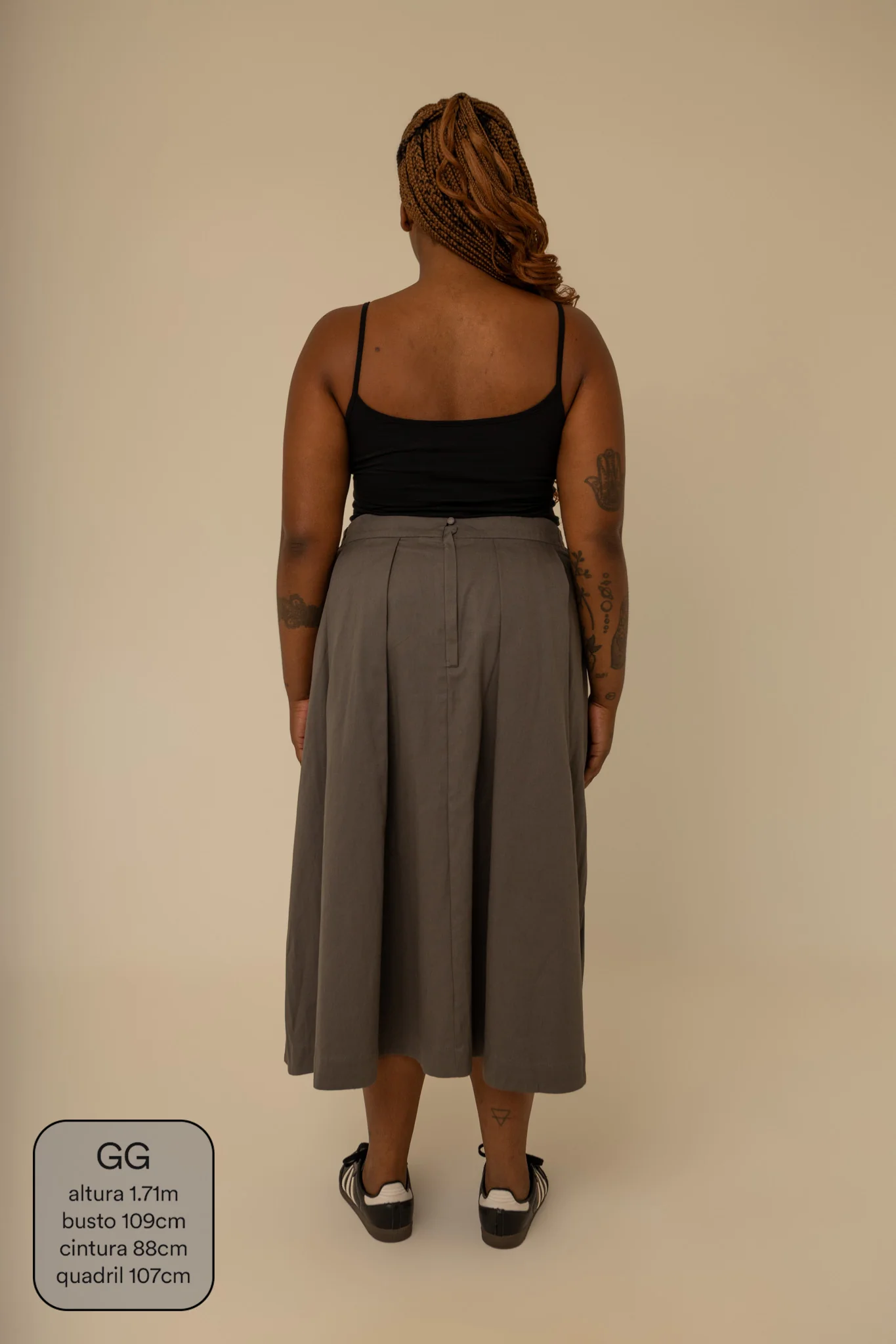 saia chefa | saia midi de sarja com pregas - Image 18