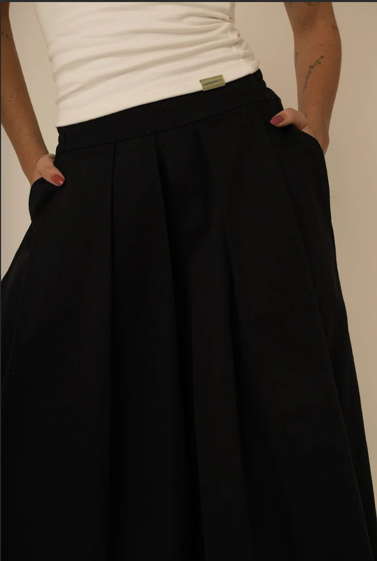 saia chefa | saia midi de sarja com pregas - Image 25