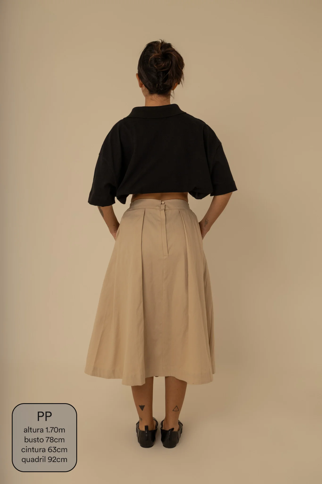 saia chefa | saia midi de sarja com pregas - Image 6
