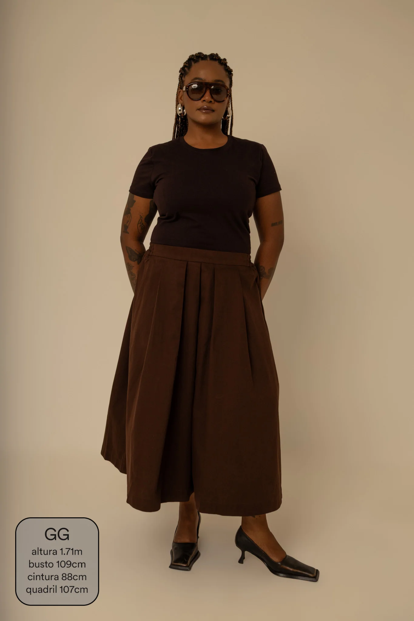 saia chefa | saia midi de sarja com pregas - Image 7