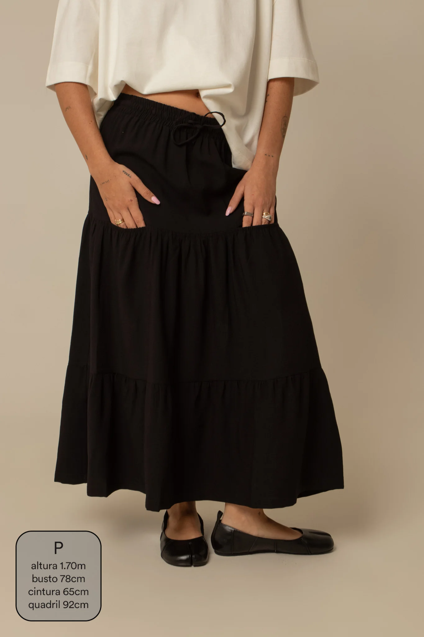 saia guapa | saia longa com bolsos - Image 11