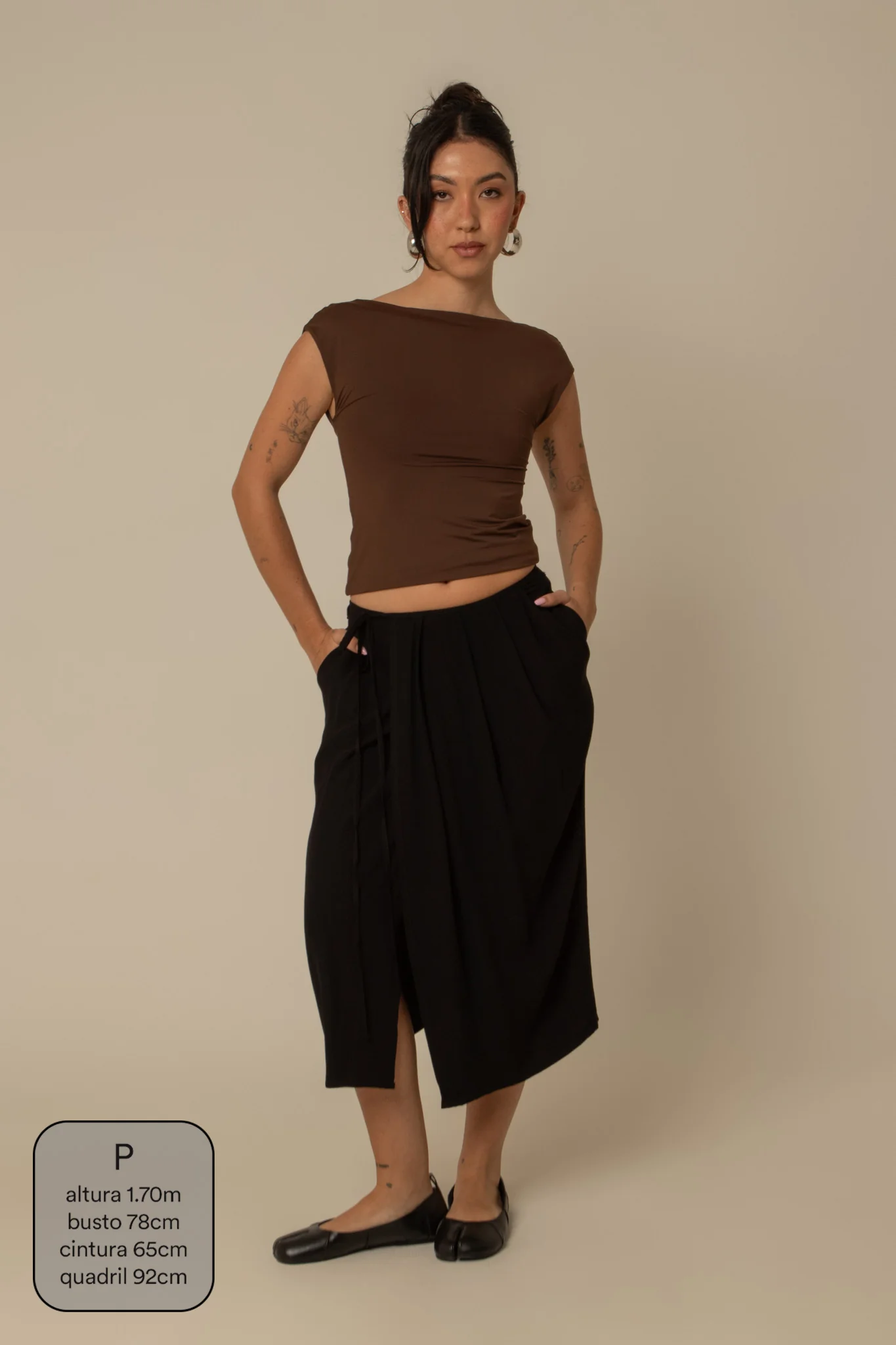 saia midi envelope com bolsos - Image 10