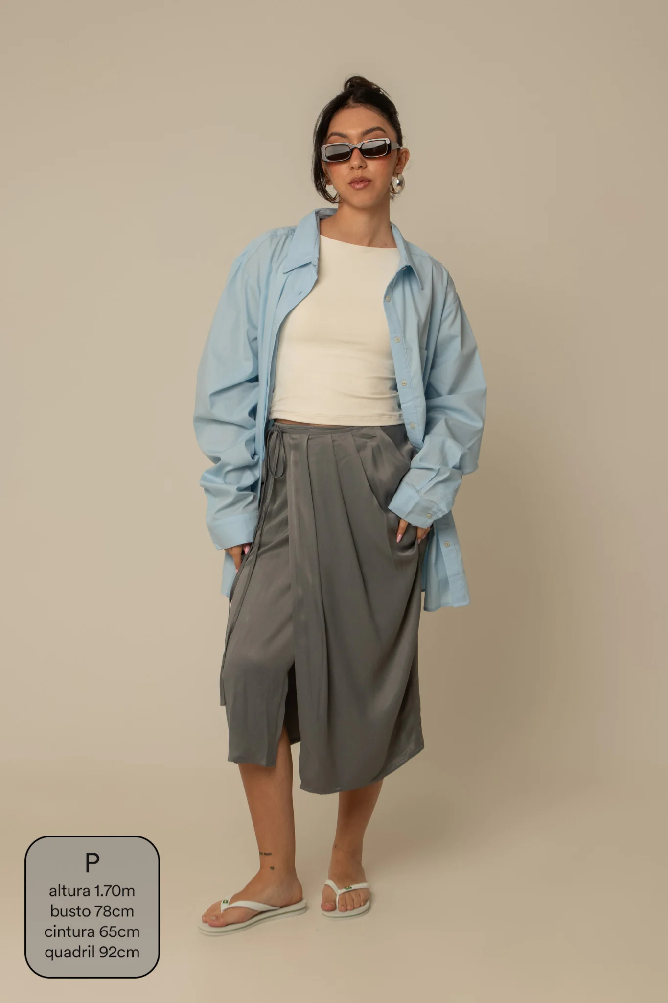 saia midi envelope com bolsos - Image 12