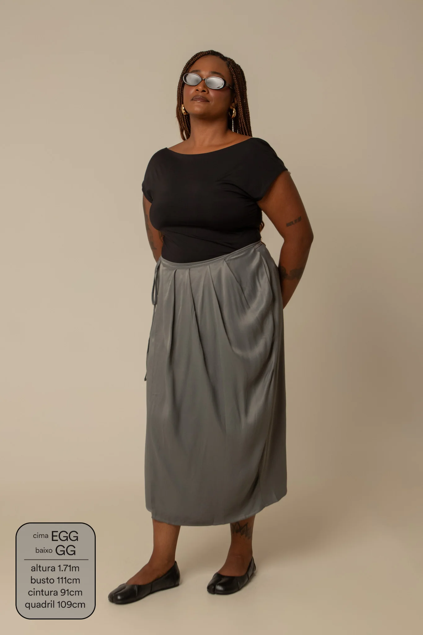 saia midi envelope com bolsos - Image 14