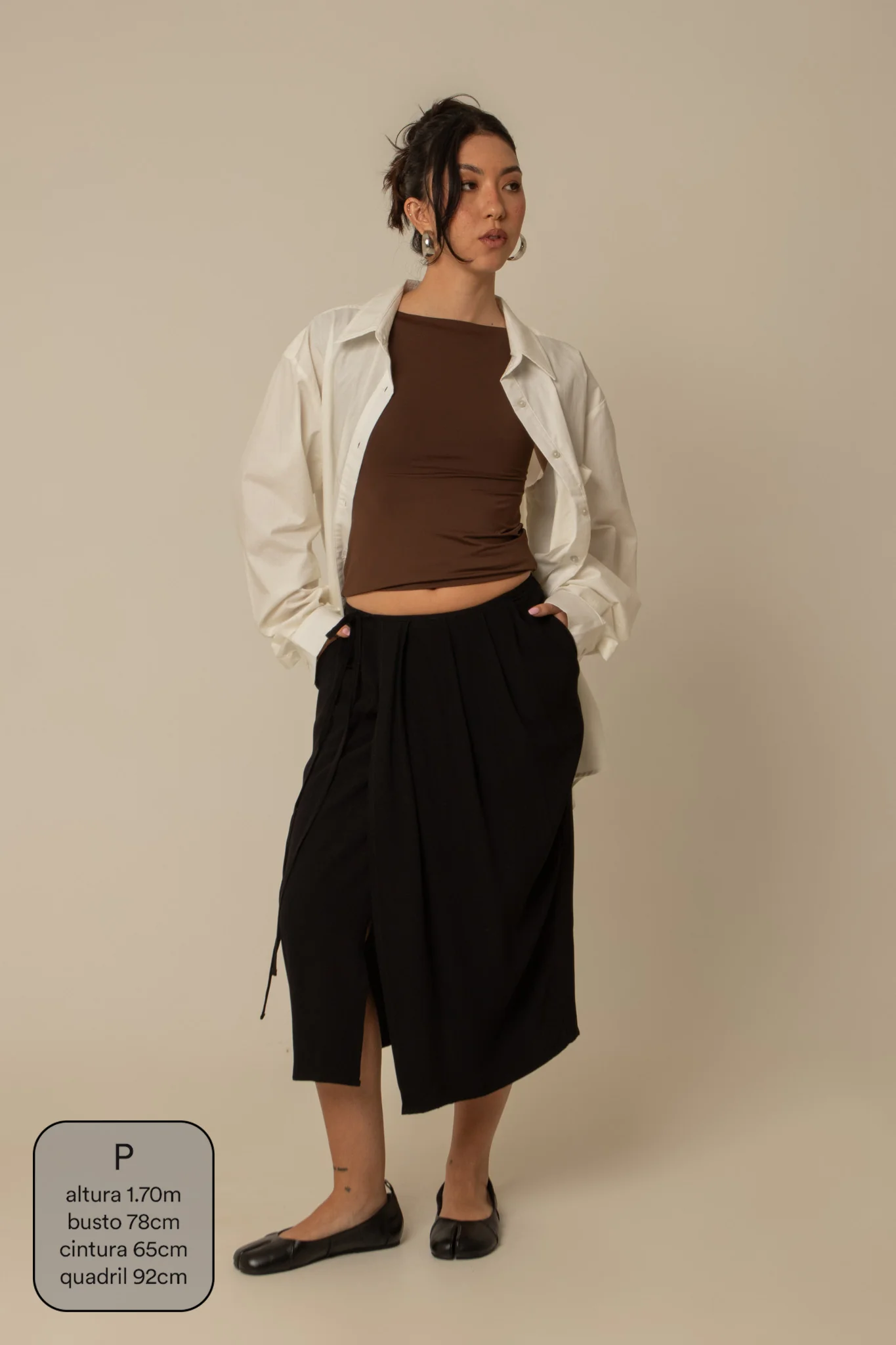 saia midi envelope com bolsos - Image 16