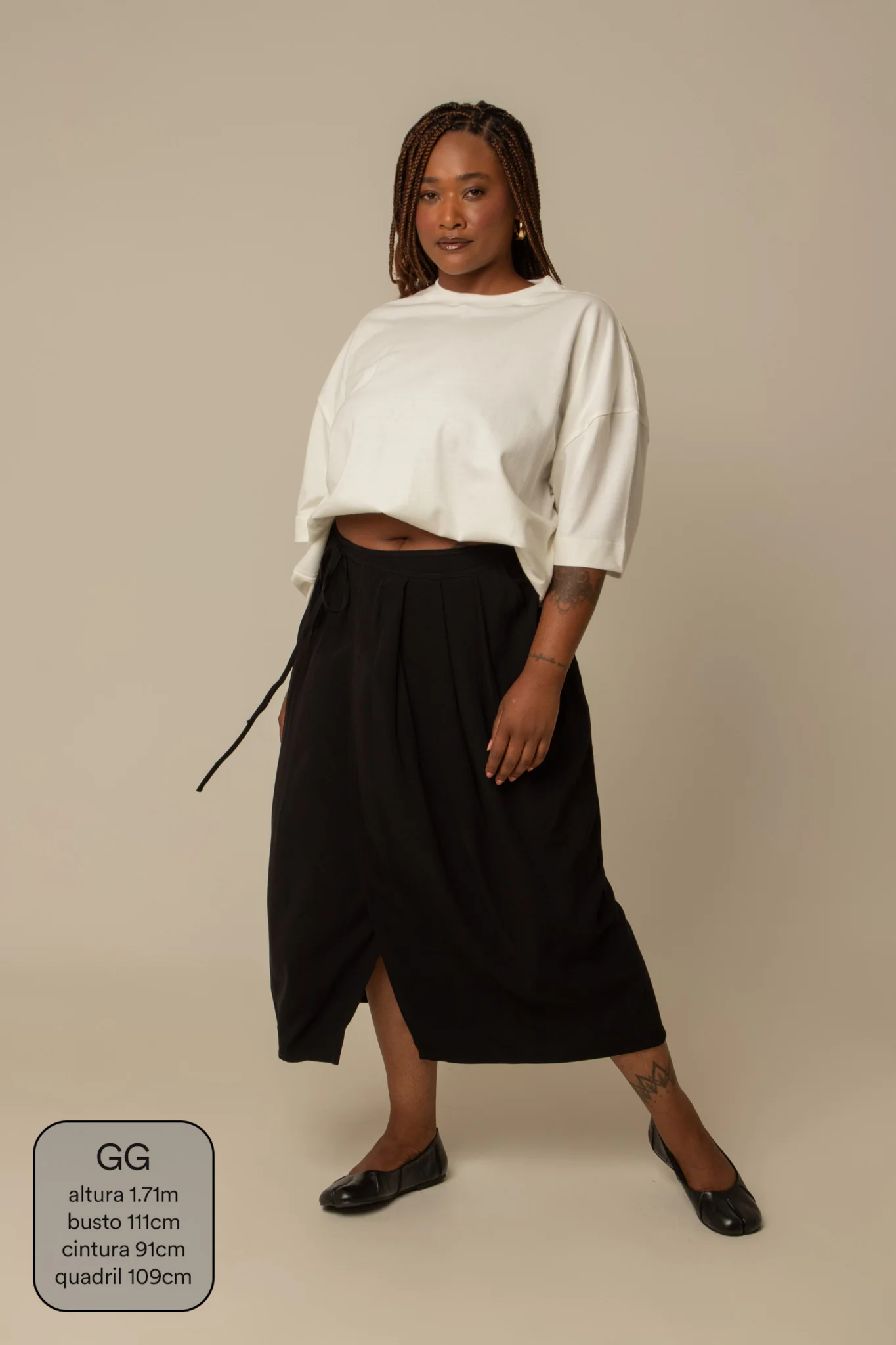 saia midi envelope com bolsos - Image 17