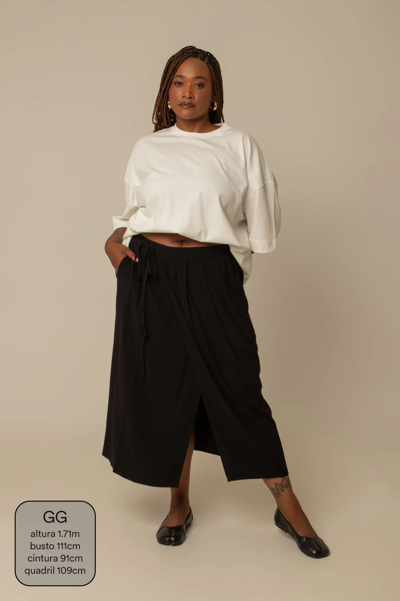 saia midi envelope com bolsos - Image 18