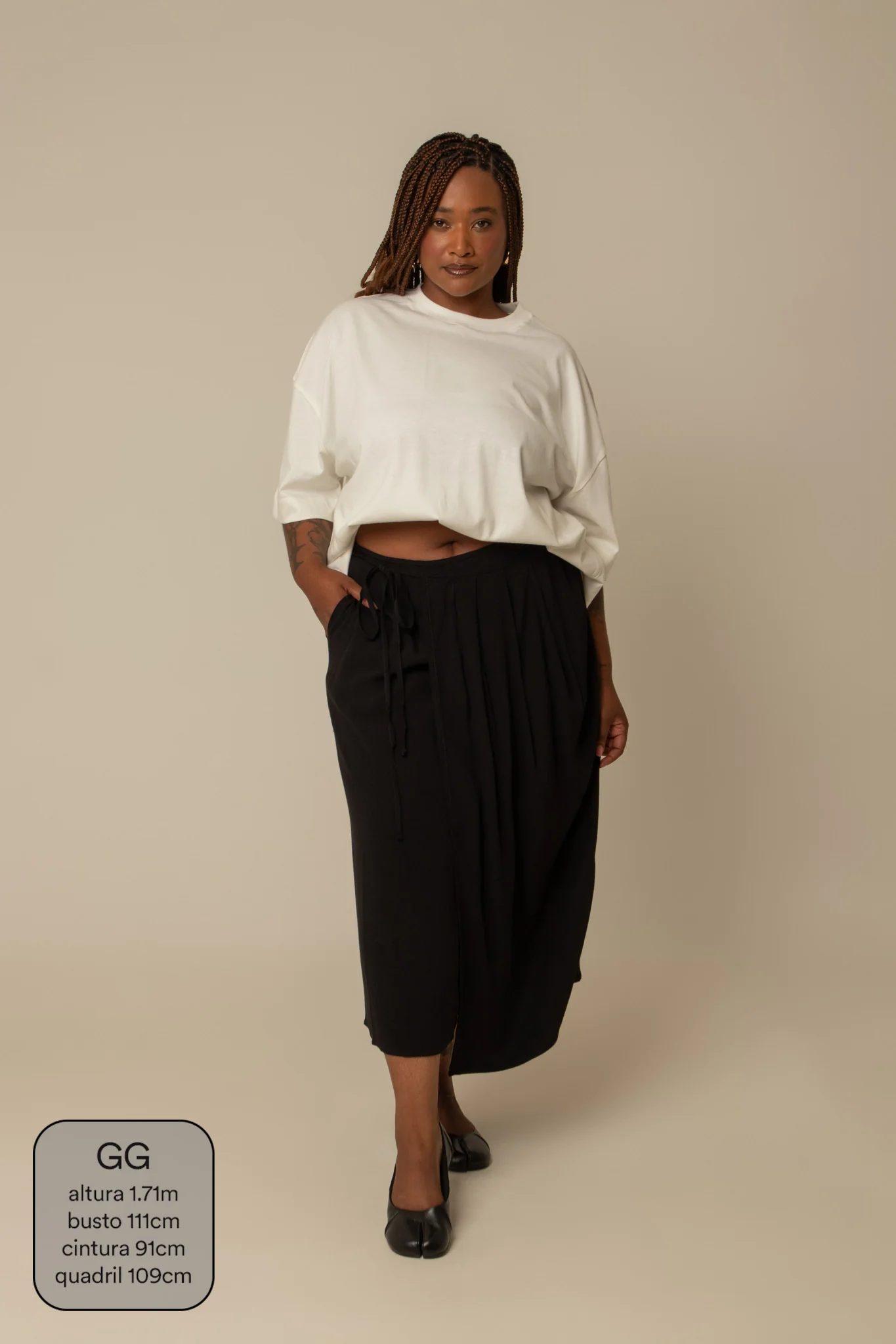 saia midi envelope com bolsos - Image 19