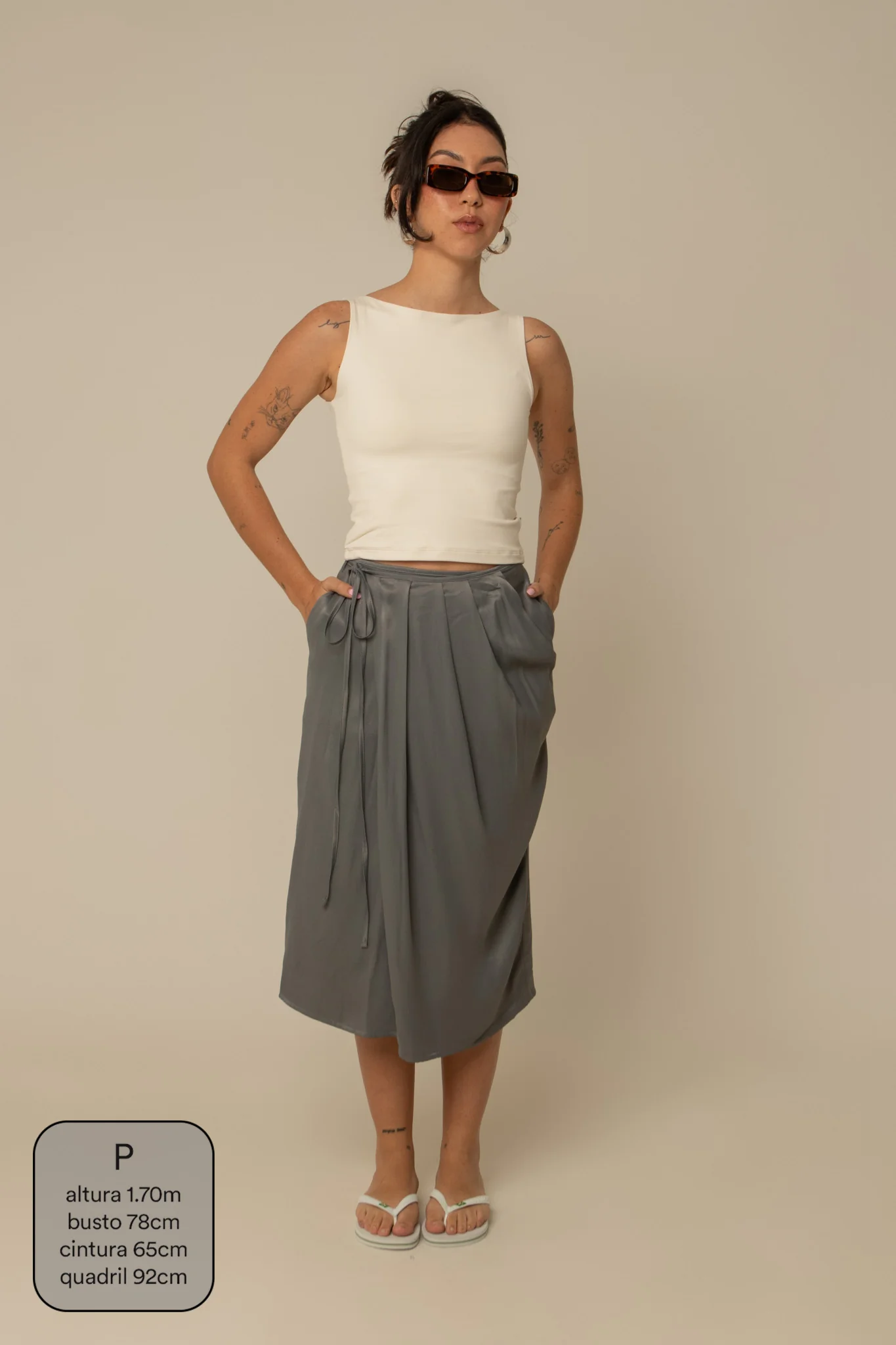 saia midi envelope com bolsos - Image 26