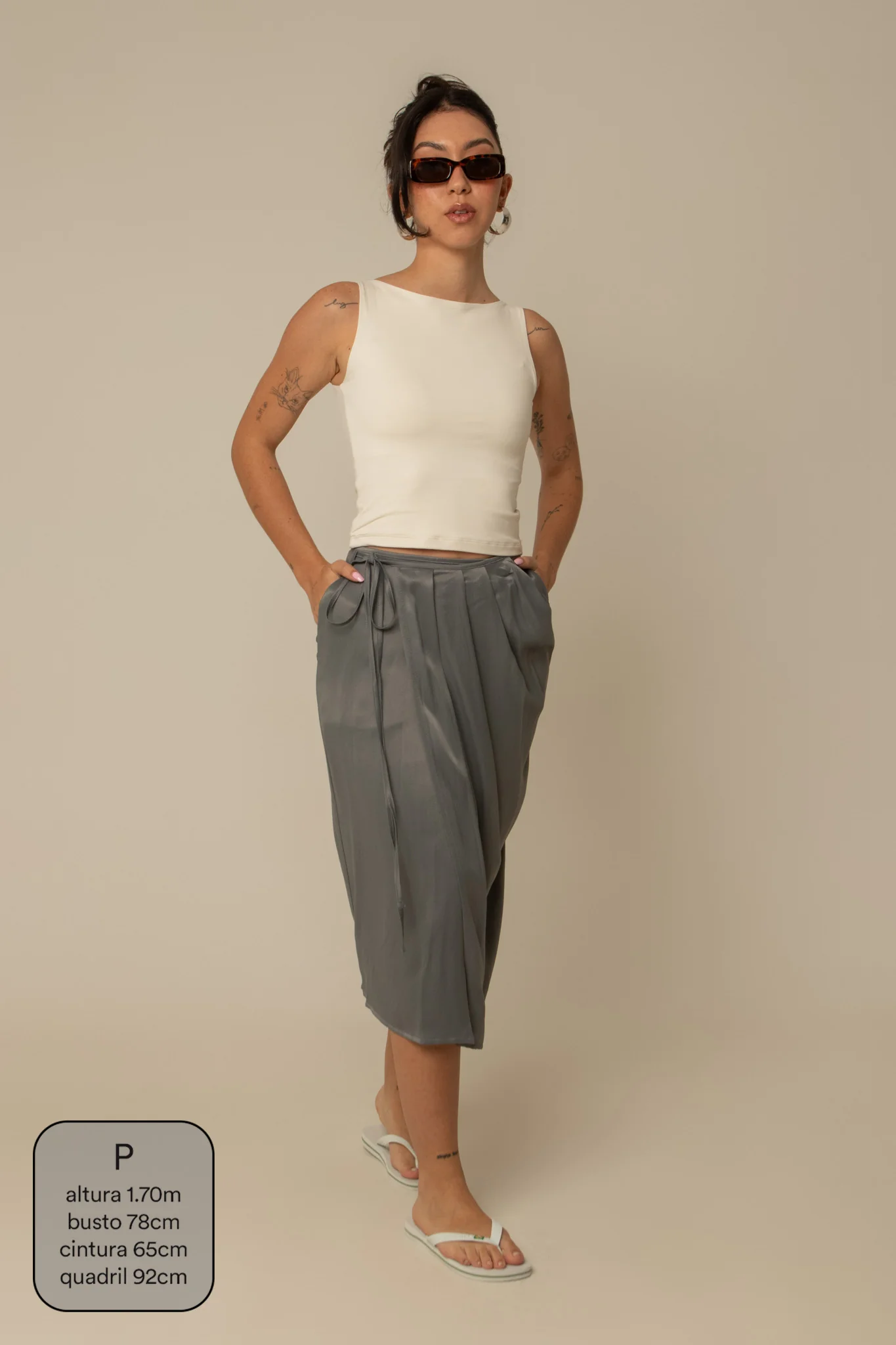 saia midi envelope com bolsos - Image 27