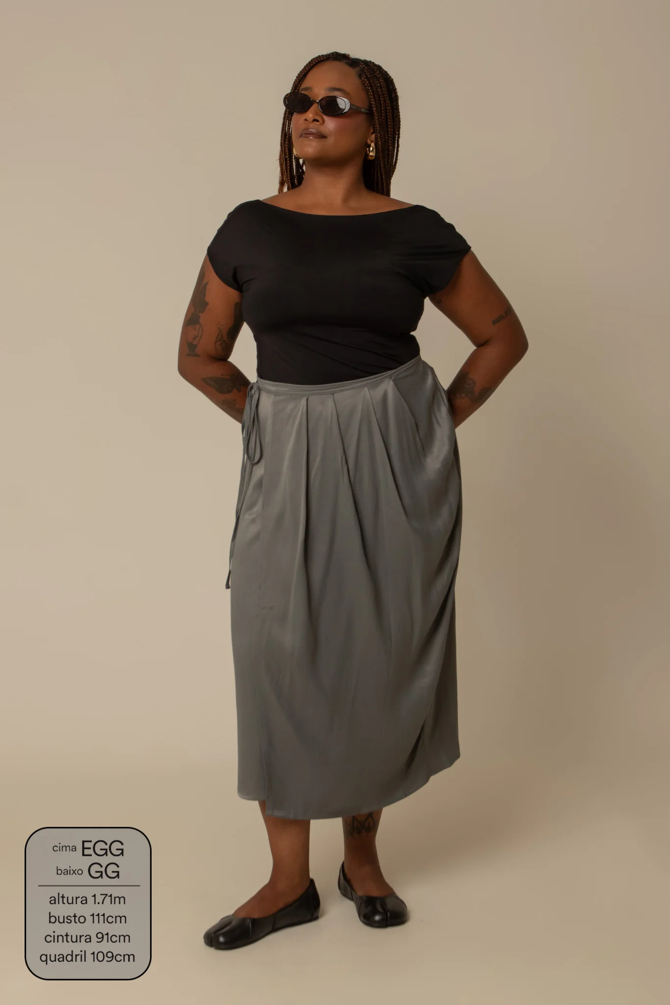 saia midi envelope com bolsos - Image 30