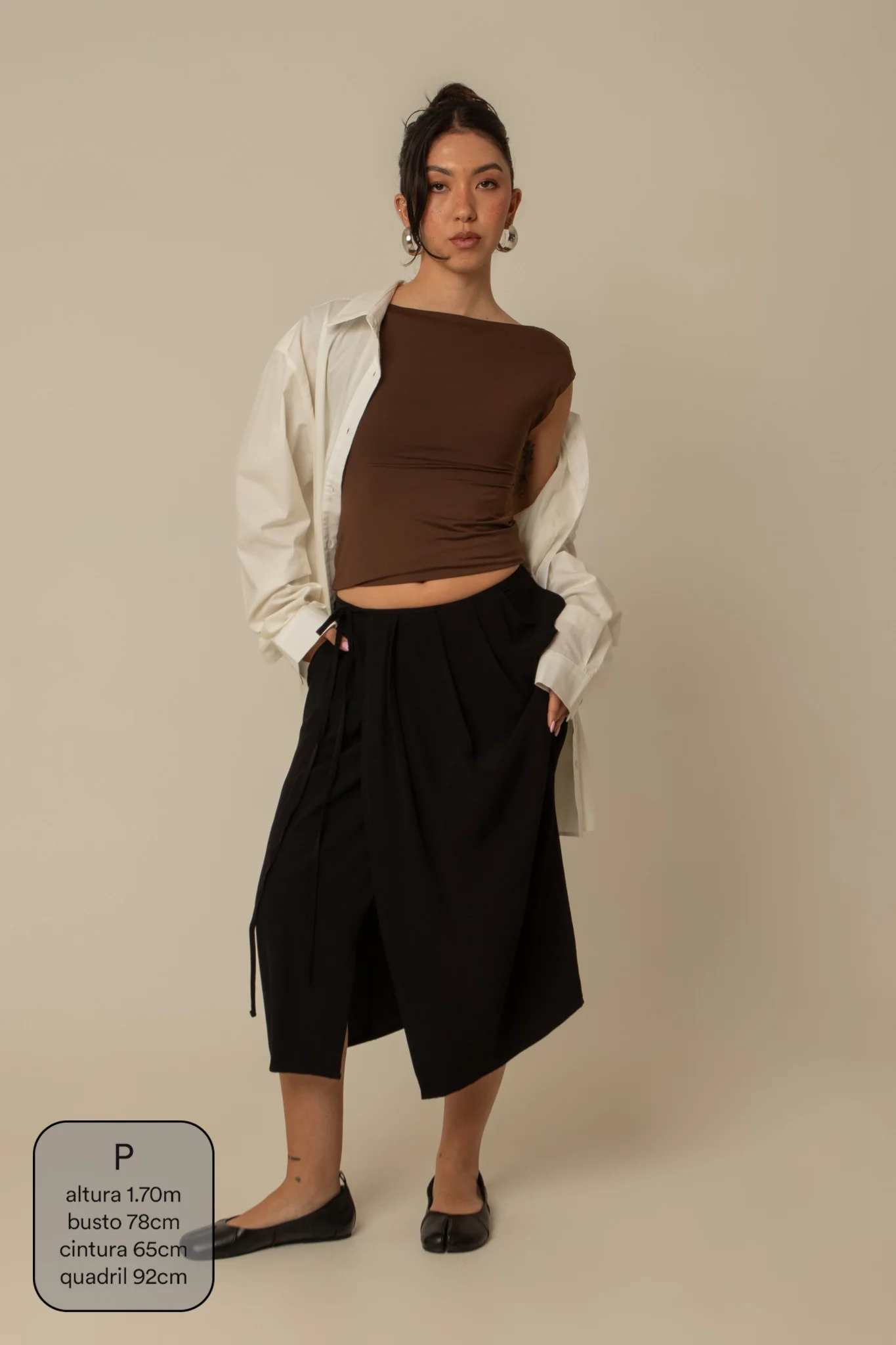 saia midi envelope com bolsos - Image 35