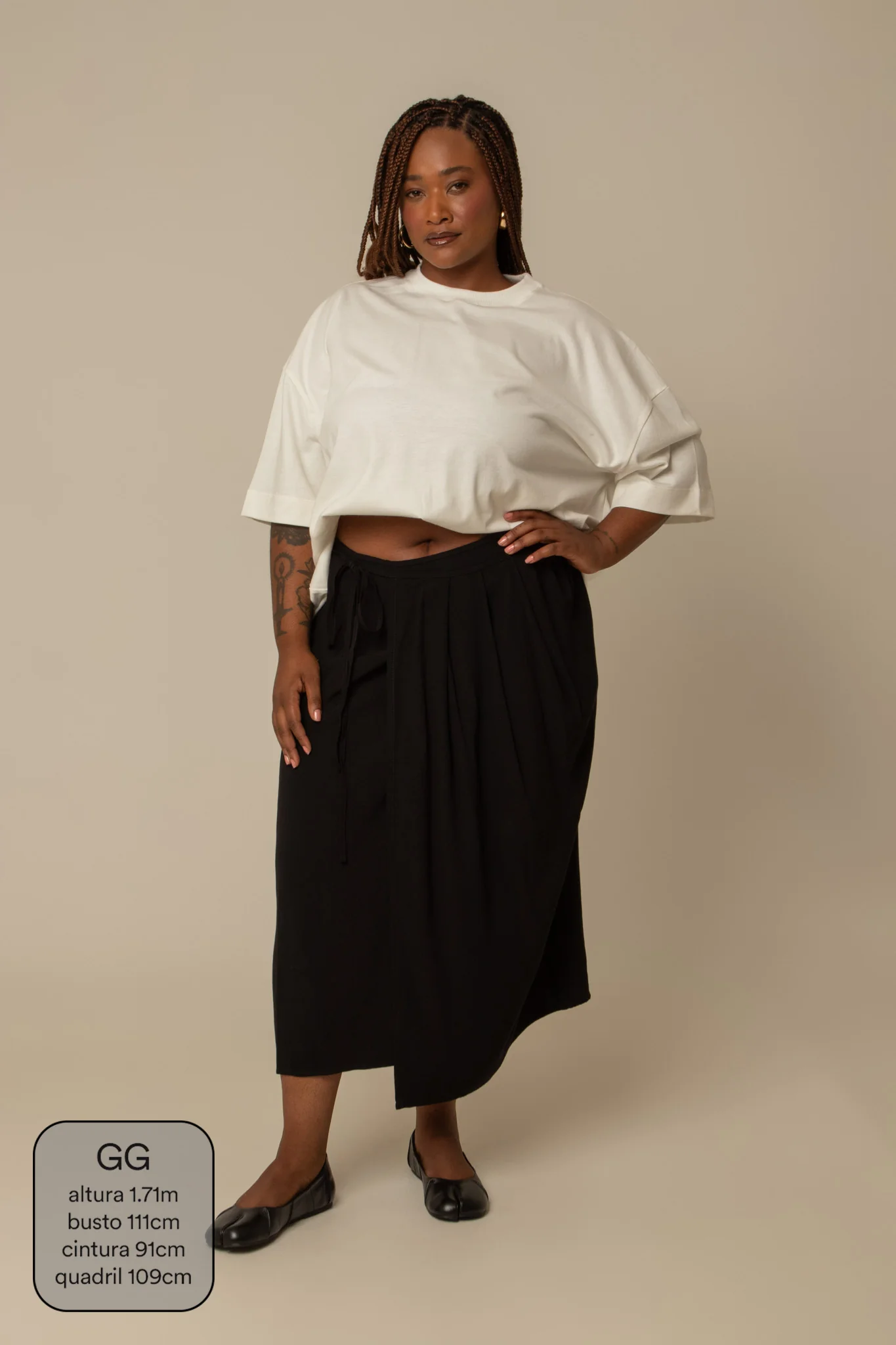 saia midi envelope com bolsos - Image 6