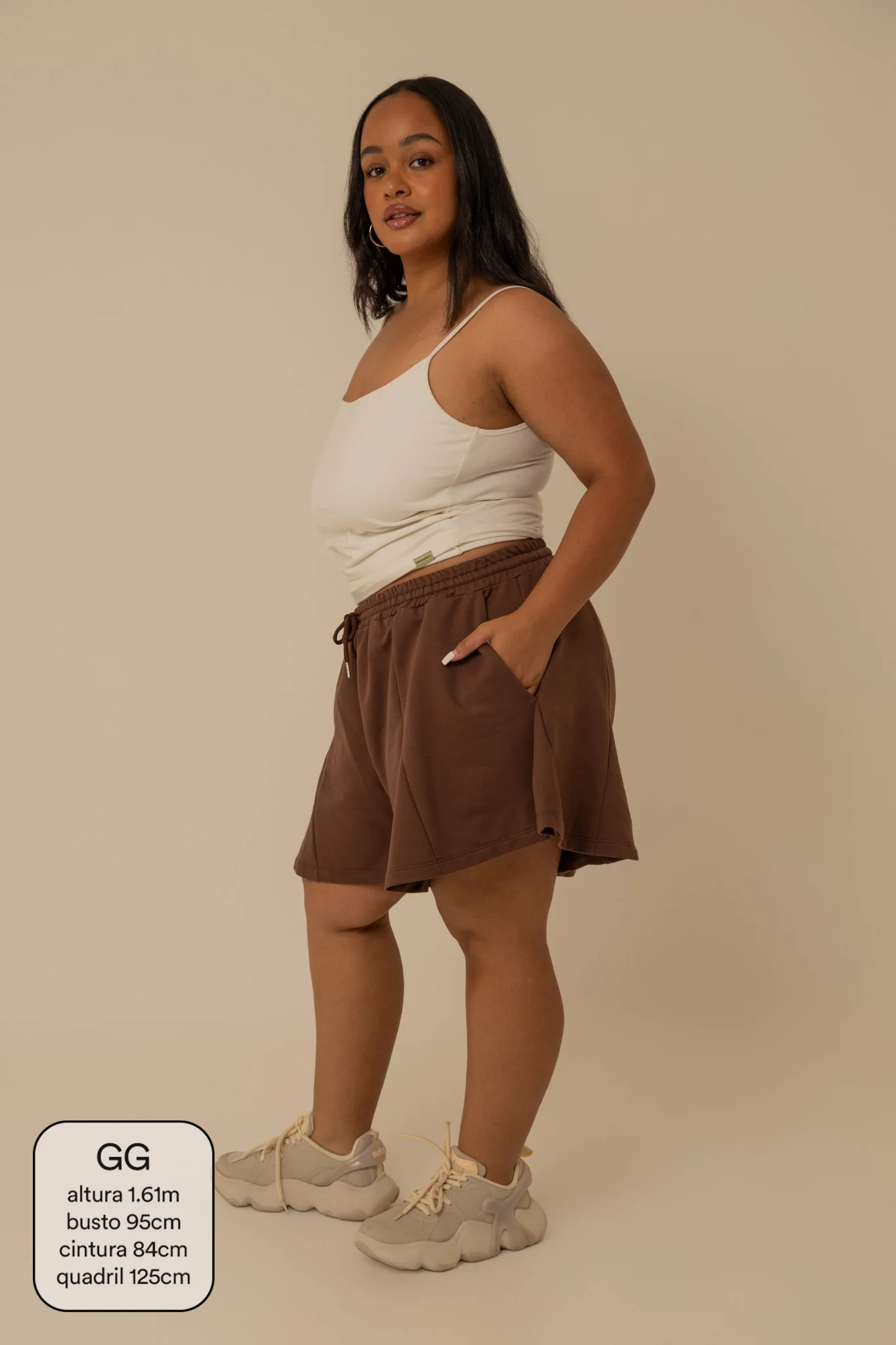 short de moletom recortes cozy | short moletom feminino com cós de elástico e cordão - Image 15