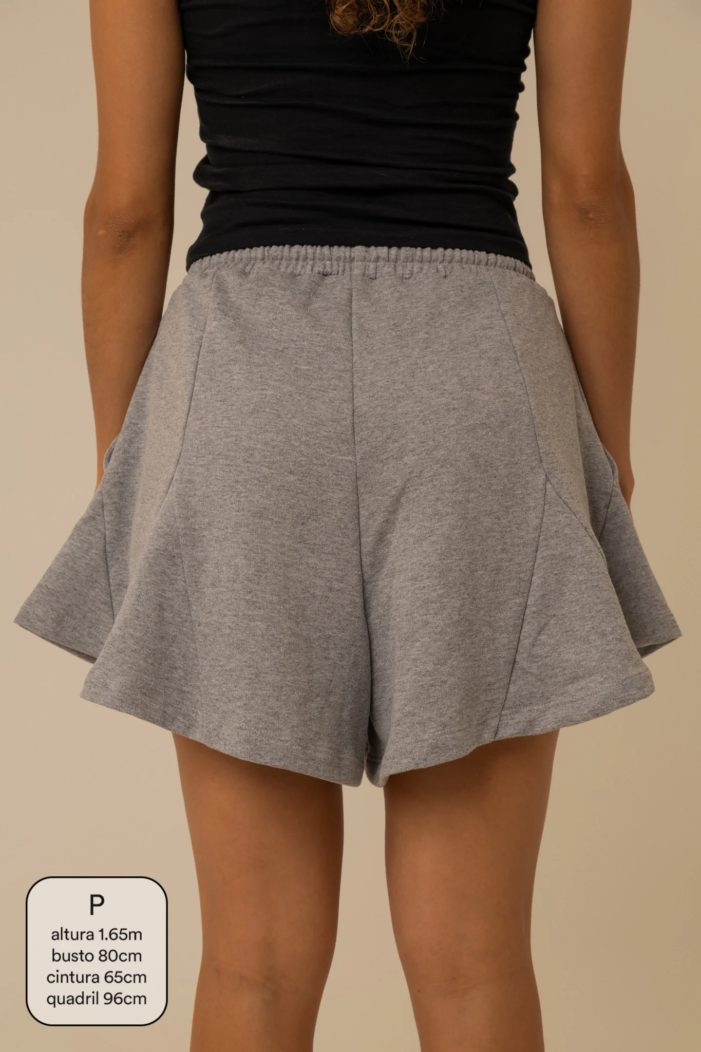 short de moletom recortes cozy | short moletom feminino com cós de elástico e cordão - Image 19