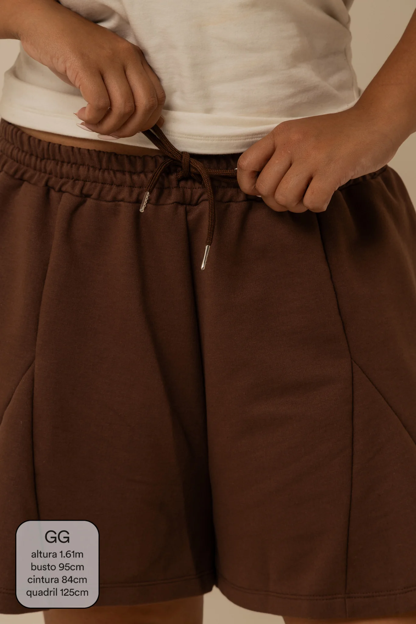 short de moletom recortes cozy | short moletom feminino com cós de elástico e cordão - Image 29