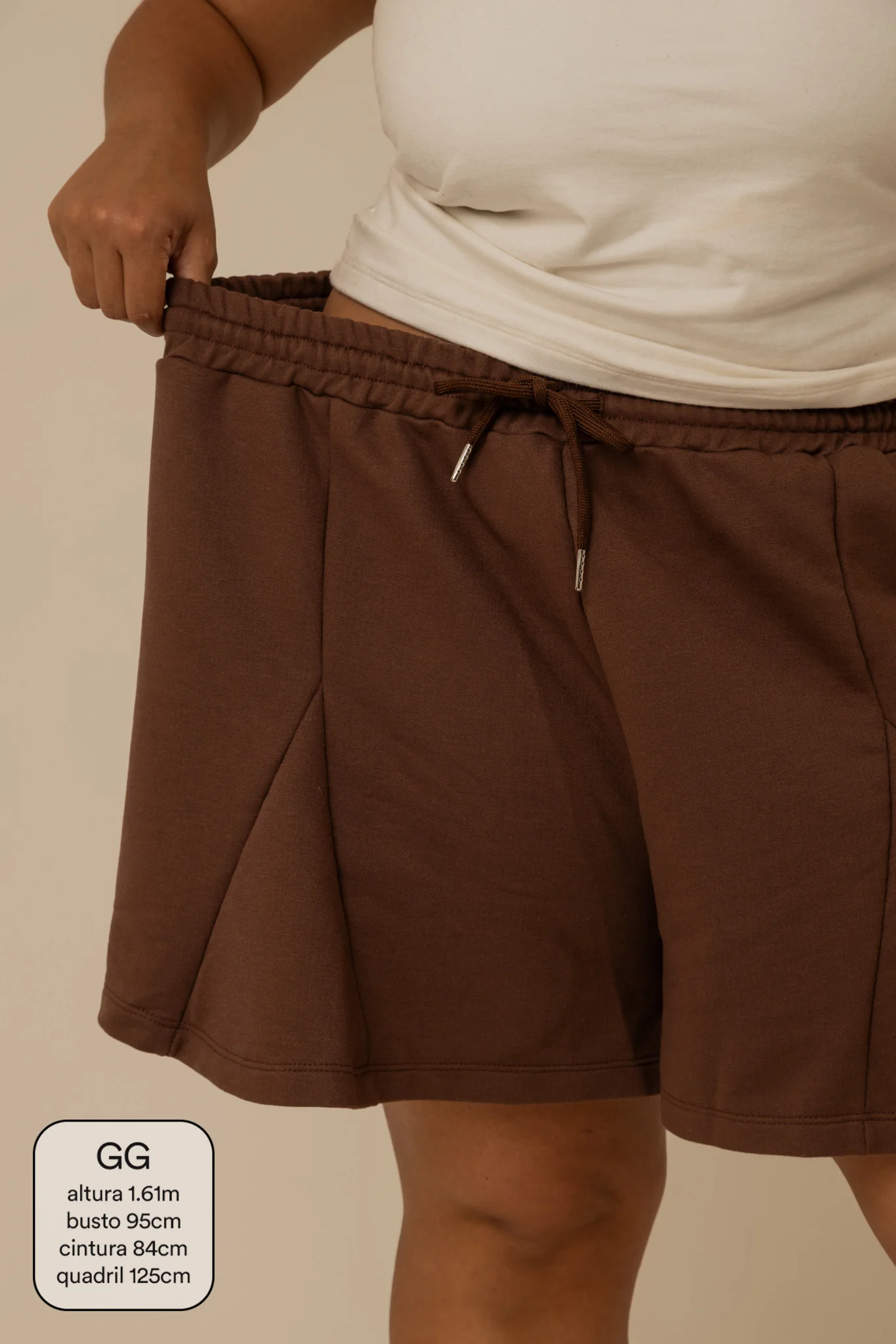 short de moletom recortes cozy | short moletom feminino com cós de elástico e cordão - Image 30