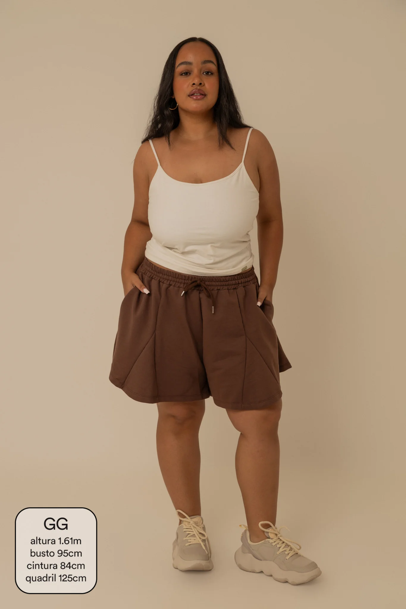 short de moletom recortes cozy | short moletom feminino com cós de elástico e cordão - Image 6